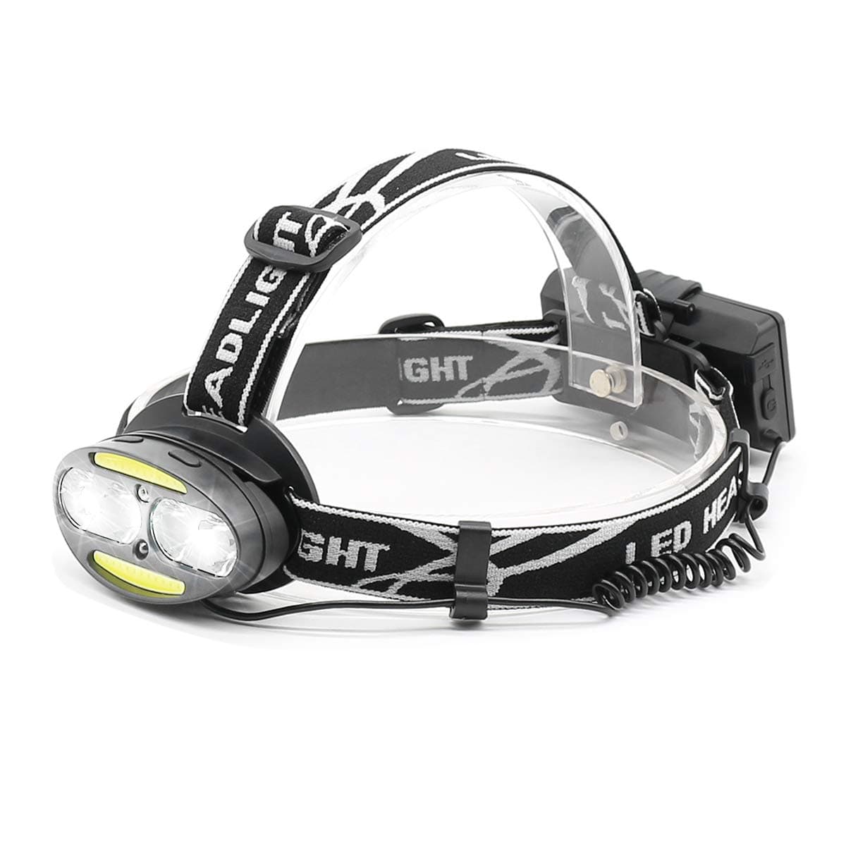 JIRVY LED Cree Headlamp with Motion Sensor, USB Rechargeable Headlight Flashlight Torch, Helmet Light, Waterproof Head Lamp for Camping/Fishing/Hiking/Travel/Running