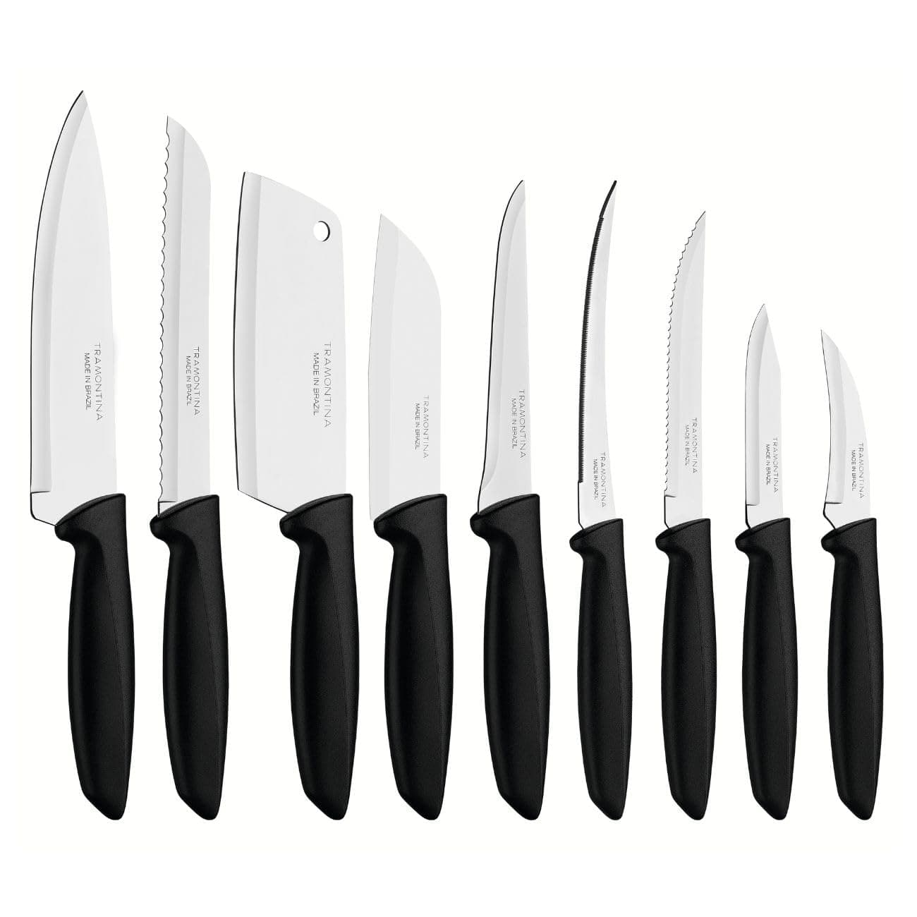 9 pcs Knife Set - Stainless Steel Sharp Professional Kitchen Chef Cooking Knives set with Black Handles