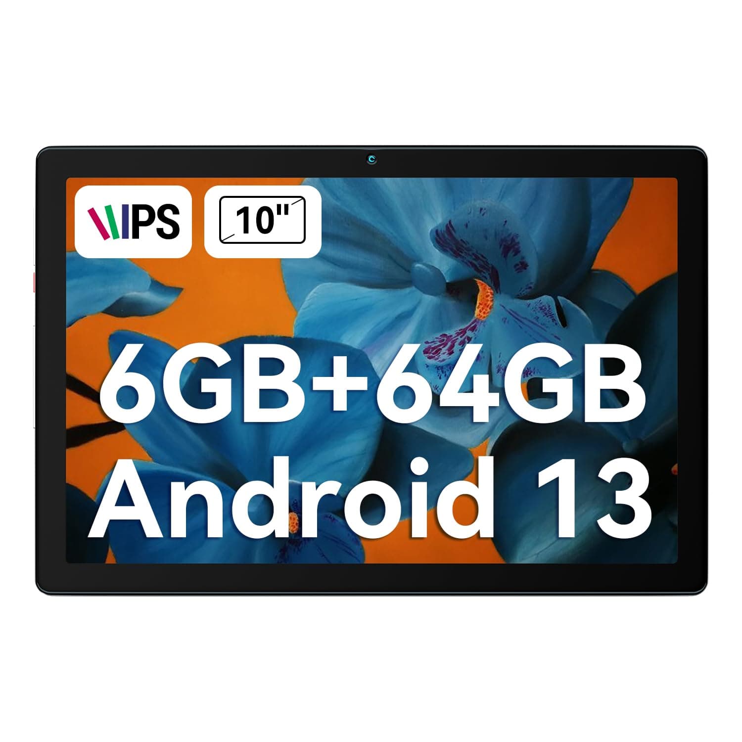 HiGrace Tablet 10 inch, Android 13 Go Tablet with 6GB RAM + 64GB ROM, 1280 * 800 IPS, 5000mAh Battery, Dual Camera, Quad core, Wi-Fi (Grey)