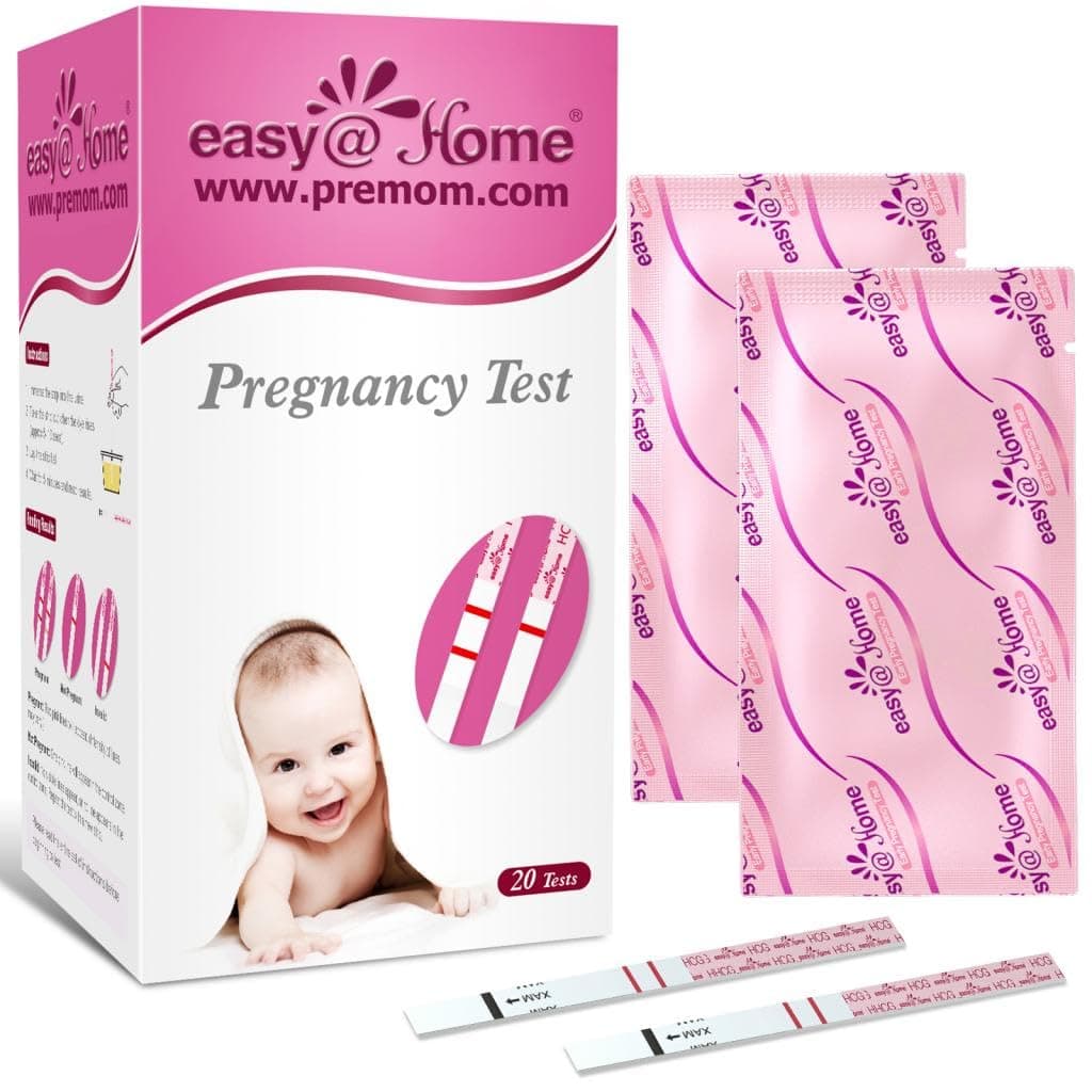 – Easy@Home 20 Pregnancy Test Strips for Early Detection 10 MIU/ml-Width of 5mm