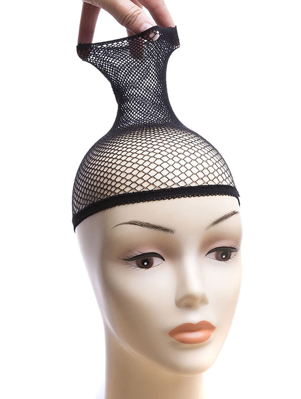 3 PCS Black Wig Net Caps Durable Elastic Mesh Head Cover Mesh Net Fishnet Wig Hat Close End Hair Styling Accessories Unisex for Men and Women