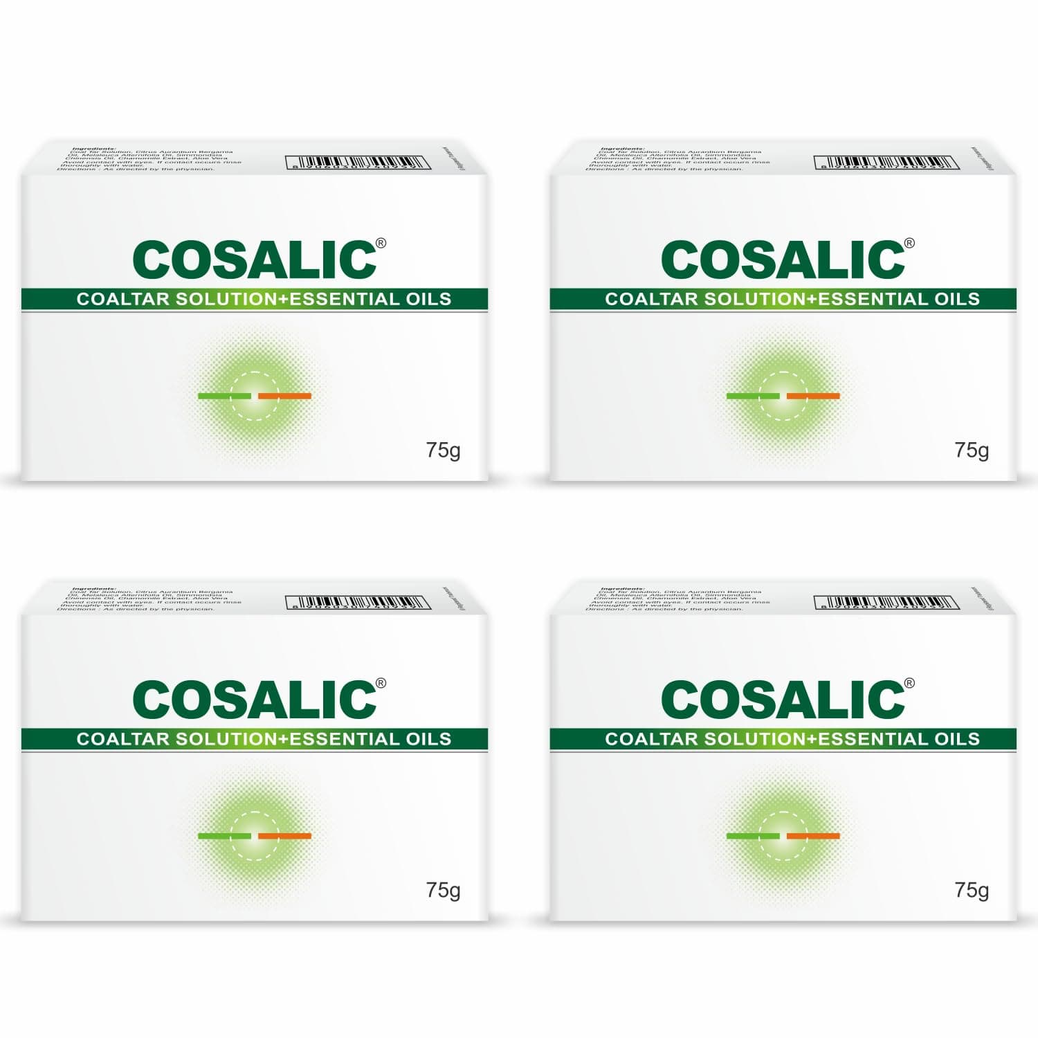 Salve Cosalic Soap with Coal Tar Solution & Essential Oils - 75g (Pack of 4) | Cleansing Bar for Dry, Rough & Flaky Skin