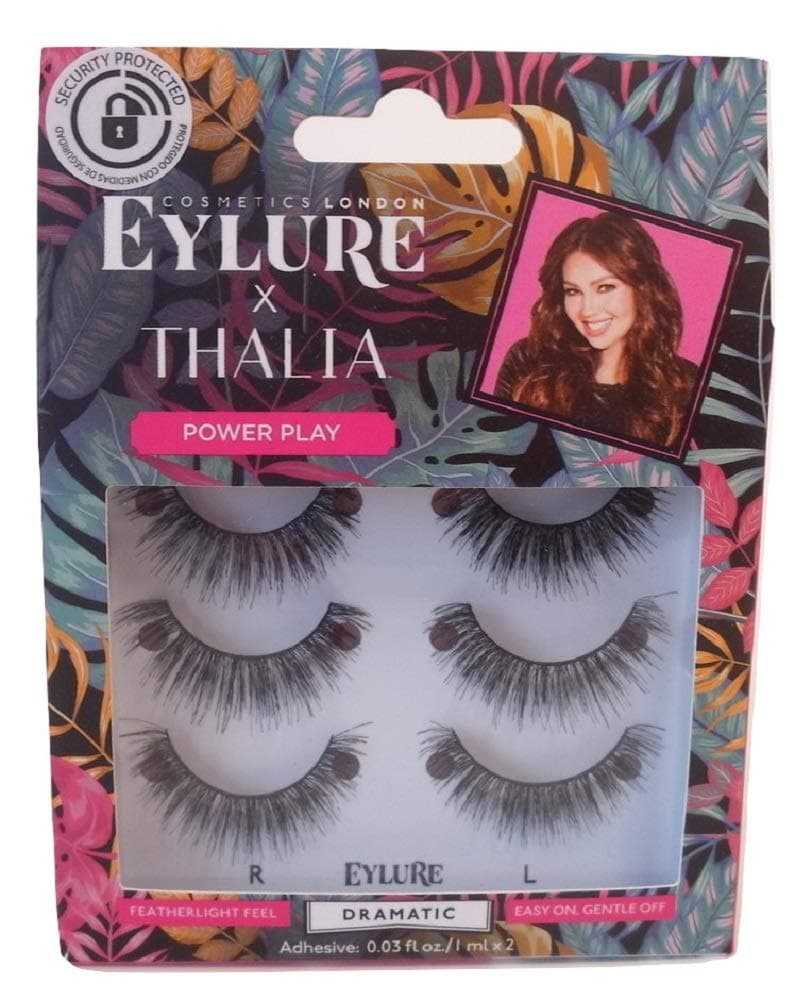 Eylure Thalia Power Play, Multi Pack Reusable, Adhesive Included 3 Pairs Dramatic