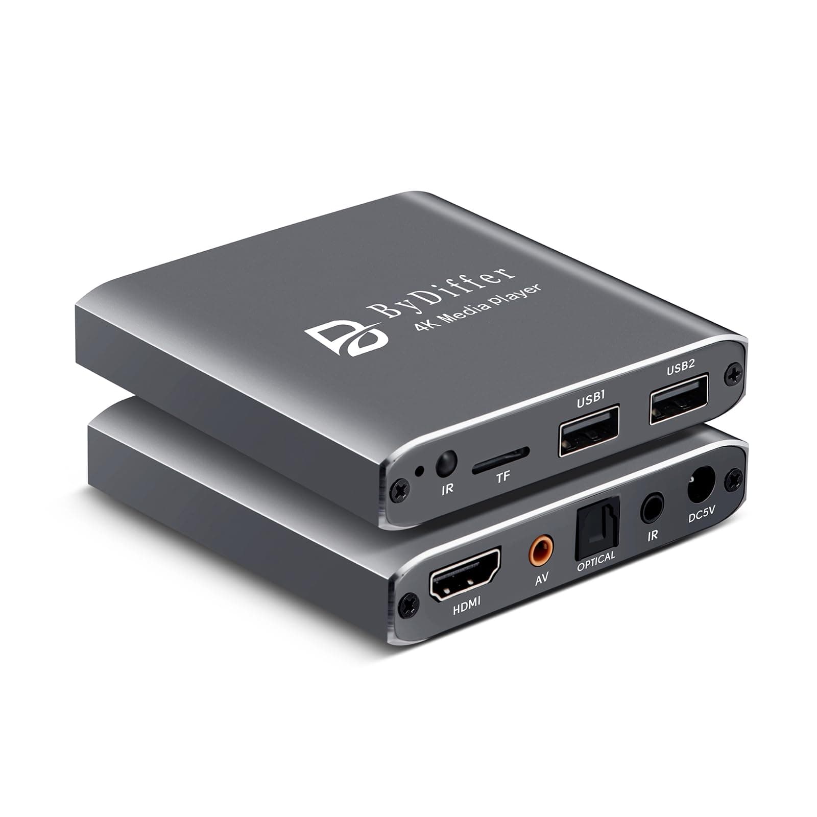 ByDiffer 4K Digital Media Player, USB Drives and MicroSD Cards, Digital Signage, H.265/HEVC Auto Play and Resume