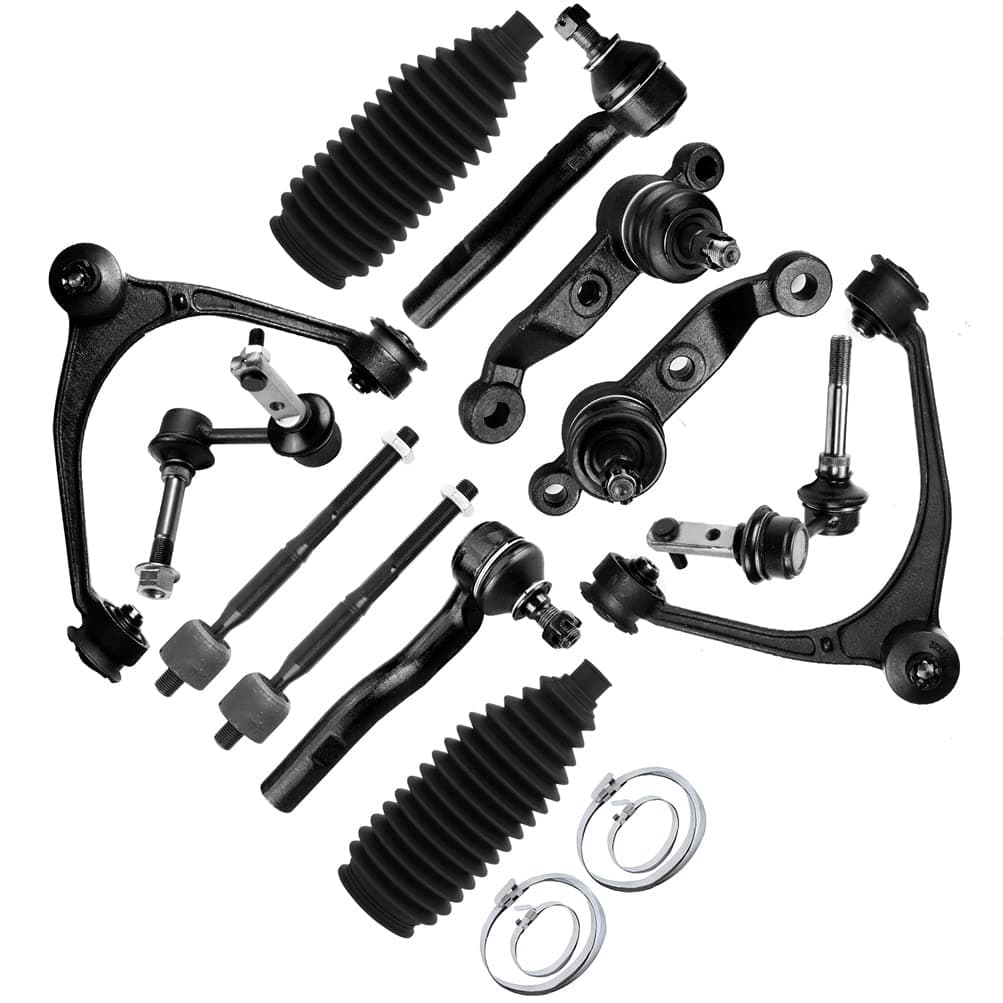 SCITOO 12pcs Front Upper Control Arm Ball Joints Lower Ball Joints Sway Bar Links Inner Outer Tie Rod Ends w/Boots Fit 1998-2005 For Lexus GS300 1998-2000 For Lexus GS400 2001-2005 For Lexus GS430