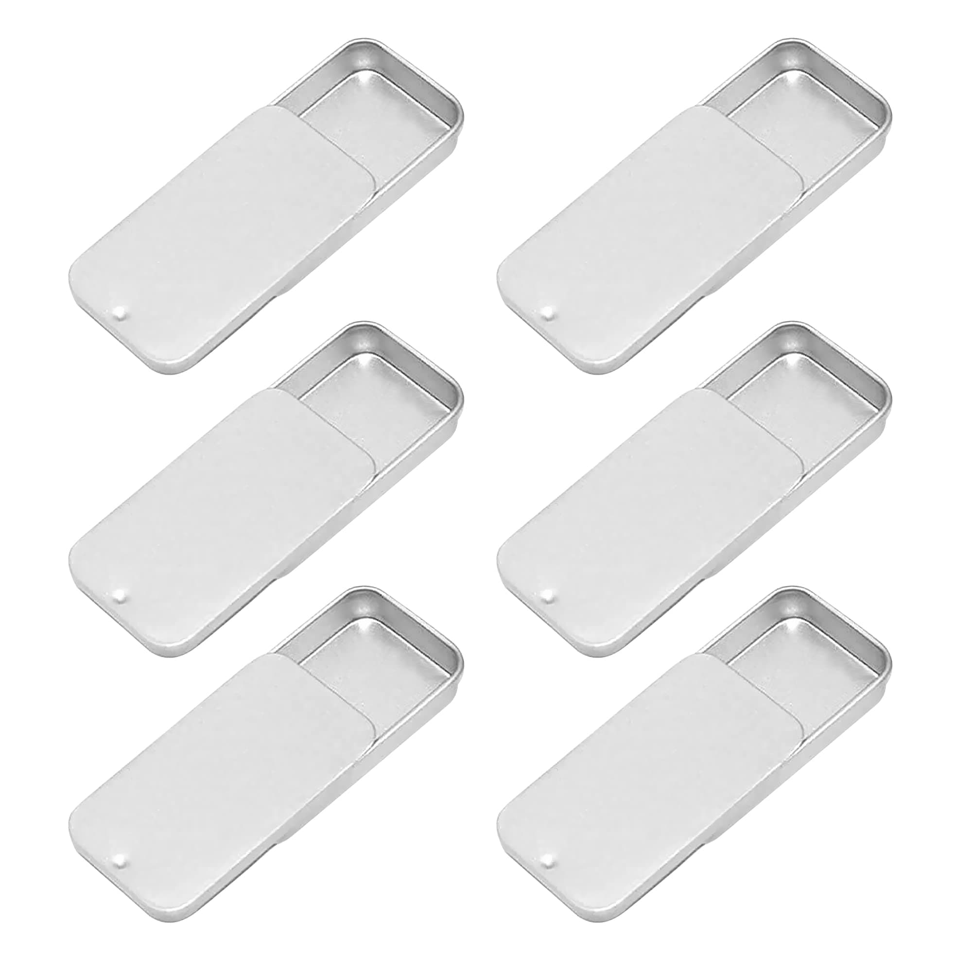 Empty Slide Top Tin Containers for Lip Balm, Crafts, Storage Kit - .25oz, 6 Pack by DIY Supply