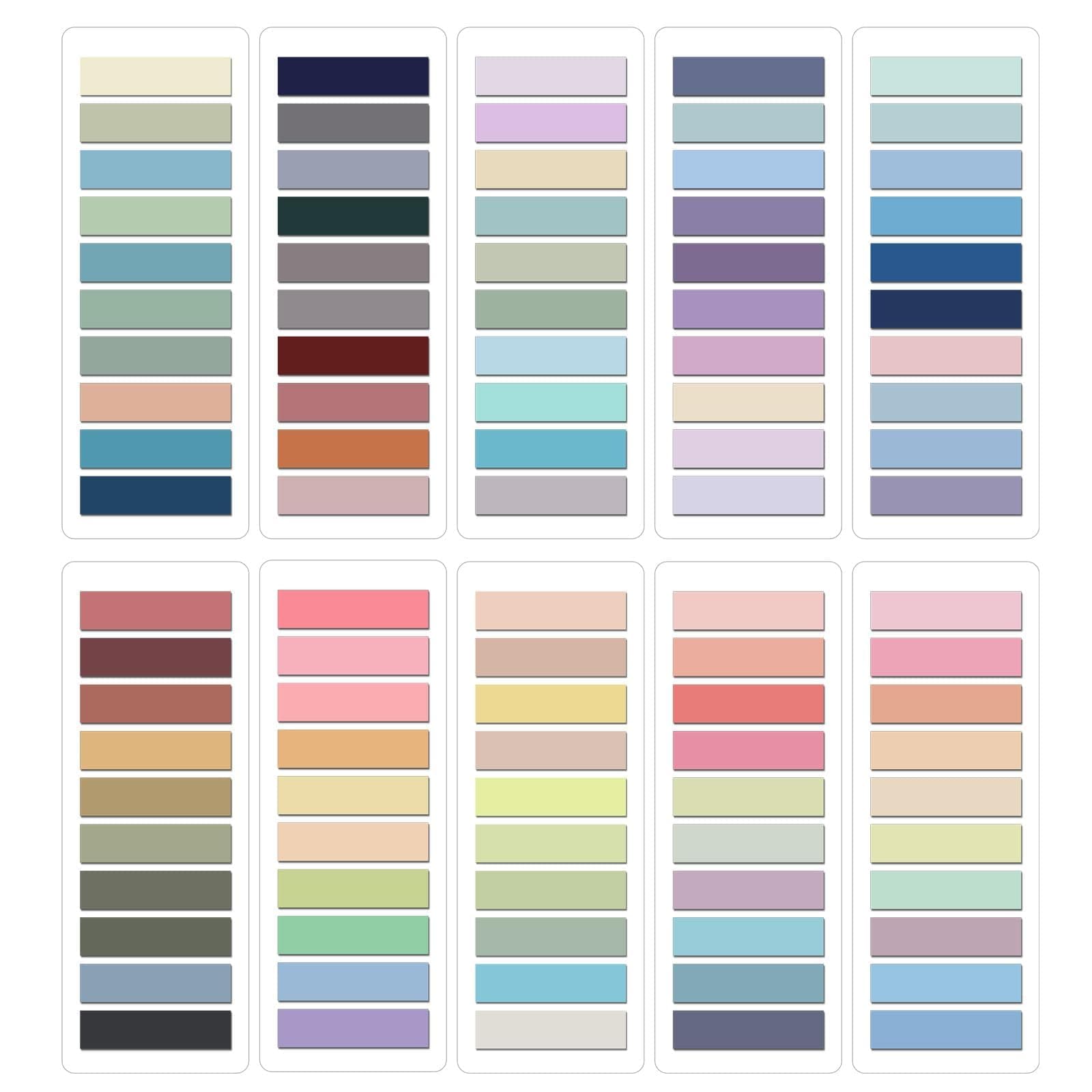 2000Pcs Sticky Tabs for Annotating Books, Morandi Book Tabs for Binders, Repositionable Book Flags Strip Index Tabs Clear Page Markers Writable for Office School Reading Highlights Classifying