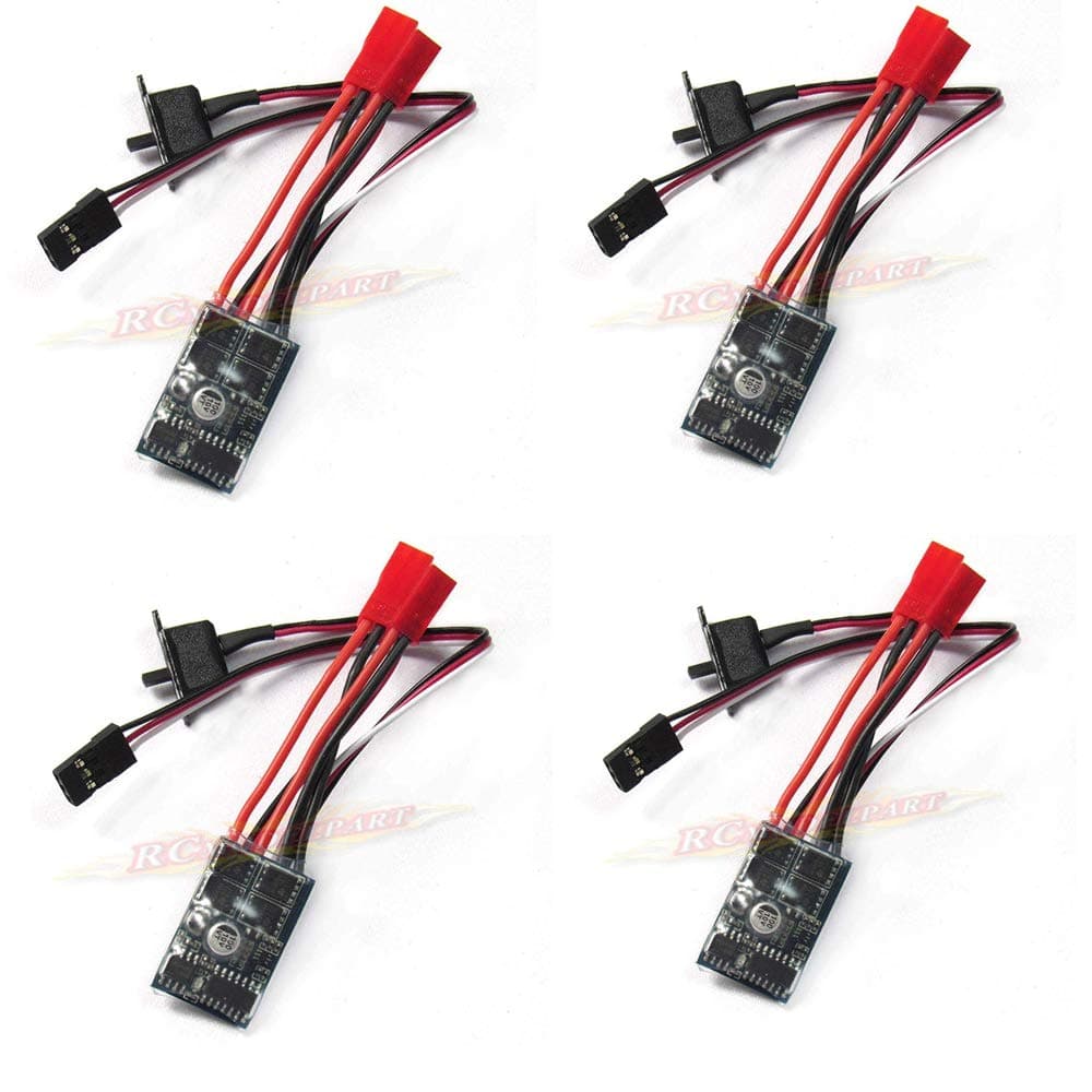 Hobbypower RC 10A Brushed ESC Speed Controller for 1/16 18 24 Car Boat Tank w/o Brake (Pack of 4 pcs)