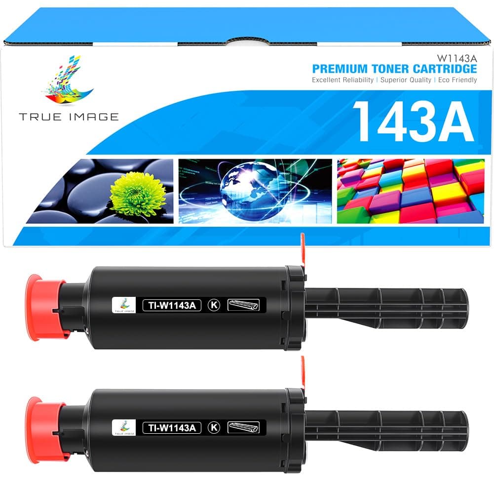 TRUE IMAGE Compatible Toner Reload Kit Replacement for HP 143A W1143A 143AD W1143AD for HP Neverstop Laser MFP 1202w 1001nw MFP 1202nw 1201 1001 1202 Toner Printer (Black, 2-Pack)