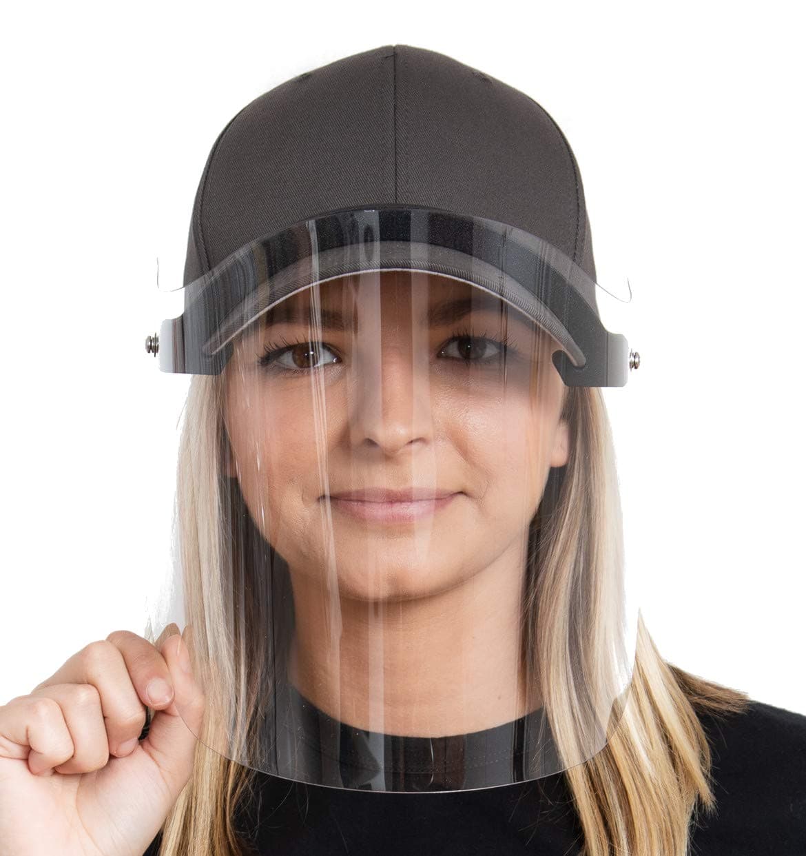 HatShield Flip Baseball Cap Face Shield by - TheLifeShield Black