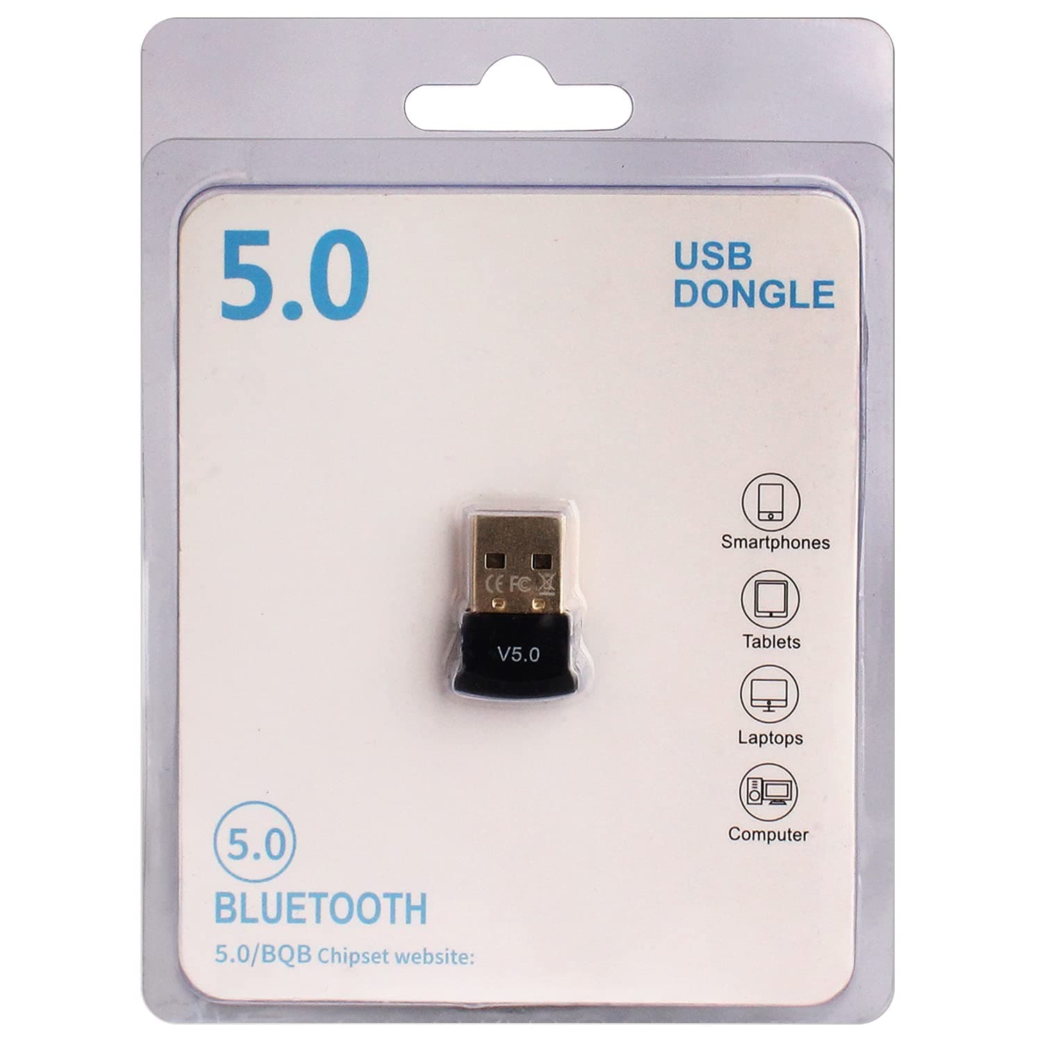 CareflectionUltra-Mini Bluetooth CSR 5.0 USB Dongle Adapter for Windows Computer (Black:Golden)