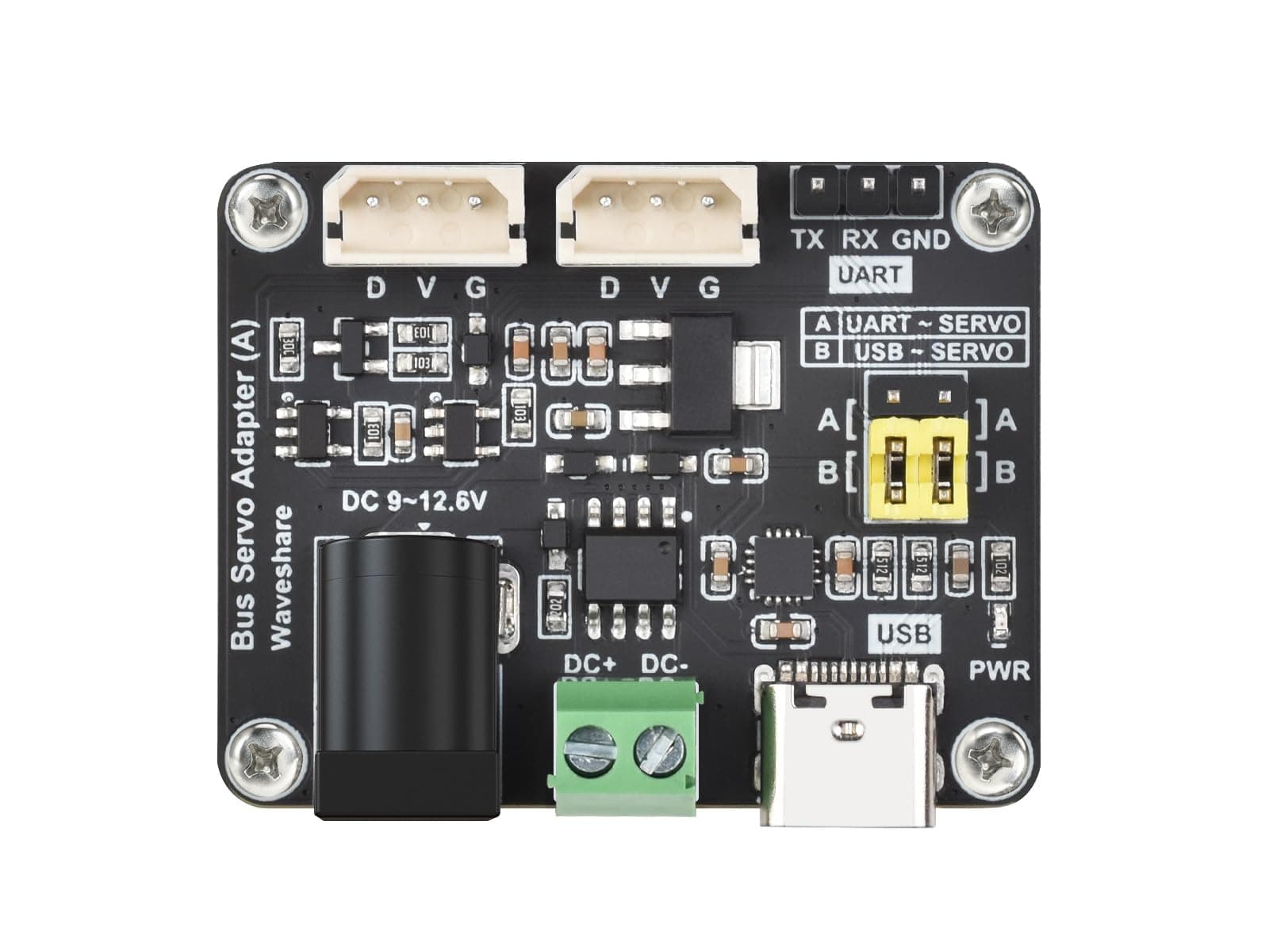 Waveshare Serial Bus Servo Driver Board, Integrates Servo Power Supply & Control Circuit, Applicable for ST/SC Series Serial Bus Servos, Small Size, Easy to Integrate