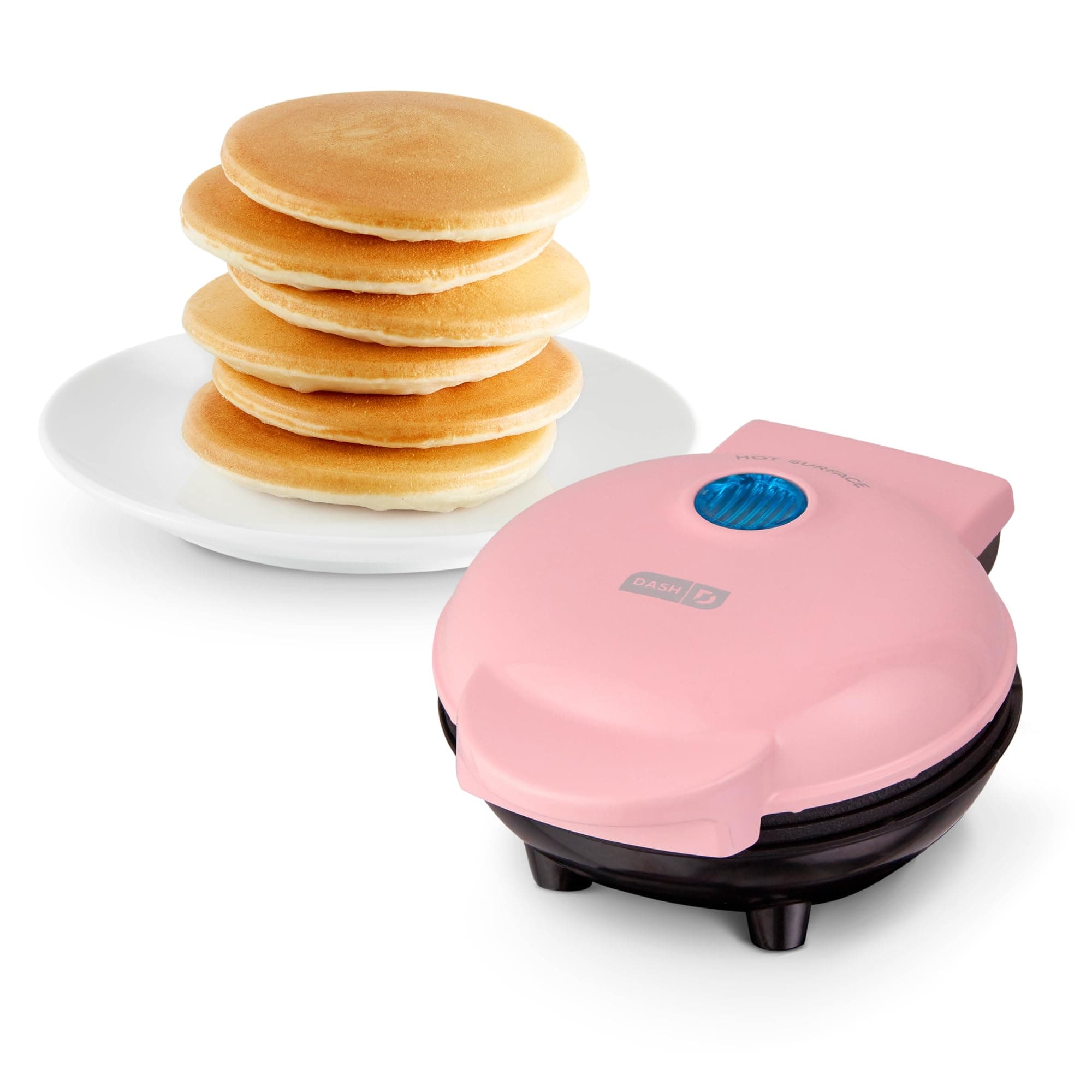 Dash Mini Maker Griddle - Compact Griddle for Creative Homemade Treats - PTFE nonstick surface, Quick Heat-Up System & Space-Saving Design - Pink