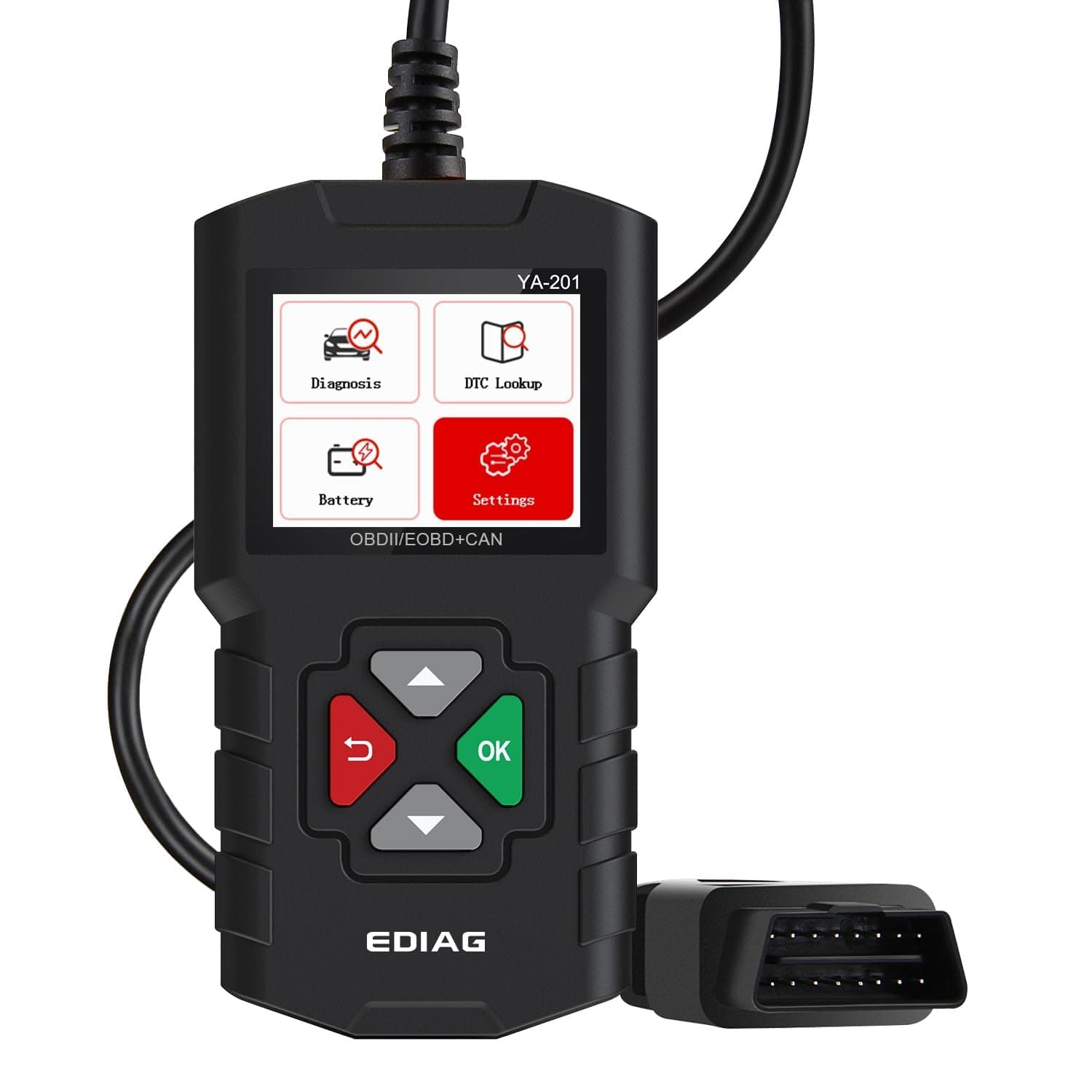 EDIAG YA-201 Obd2 Scanner, Full OBD2 Modes Check Engine Code Reader After 1996 All OBDII/EOBD/KOBD/CAN Cars, O2 Sensor EVAP Systems, Battery Test,Live Data Stream,Plug & Play