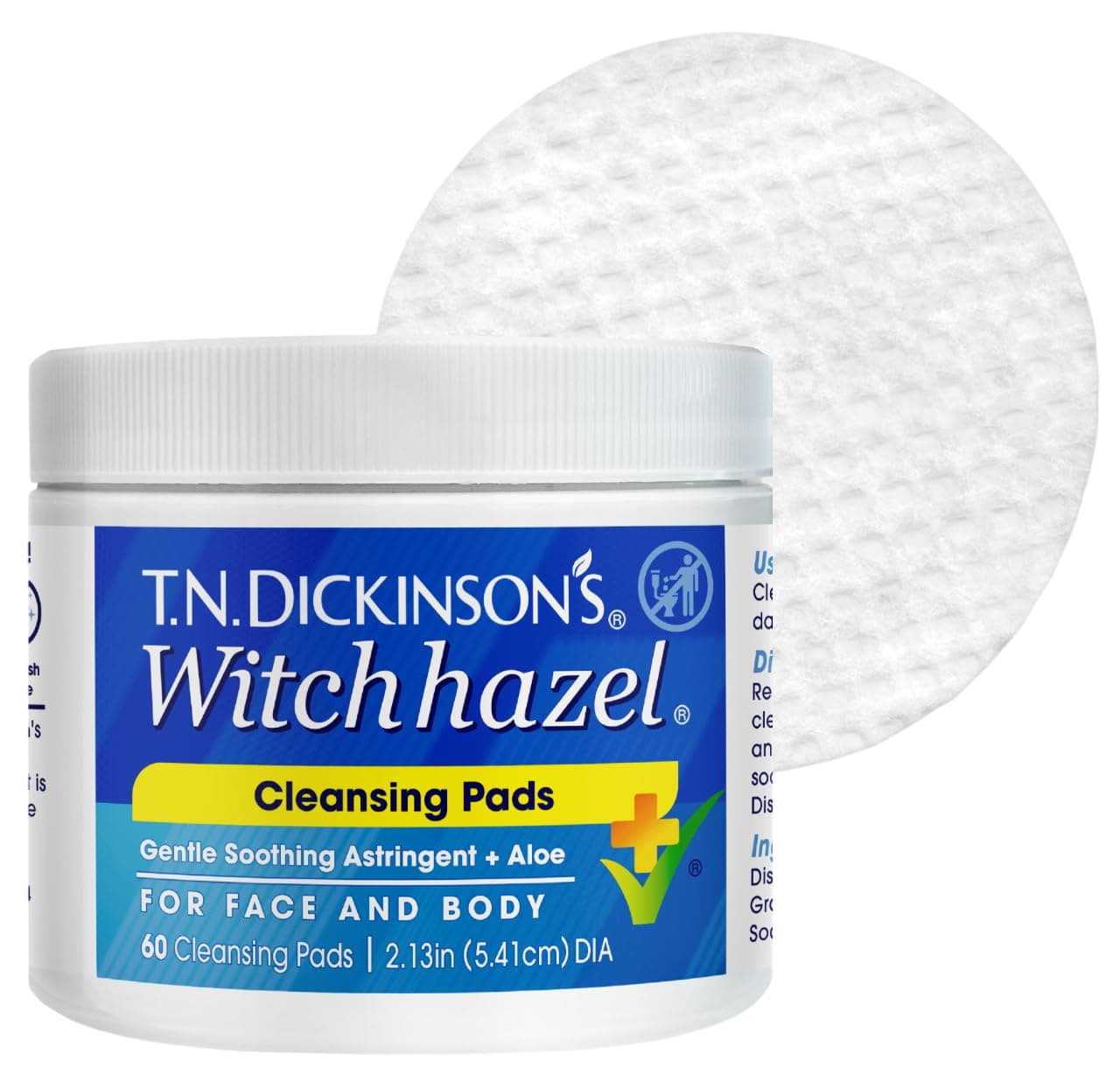 Witch Hazel Cleansing Pads, 60 Count