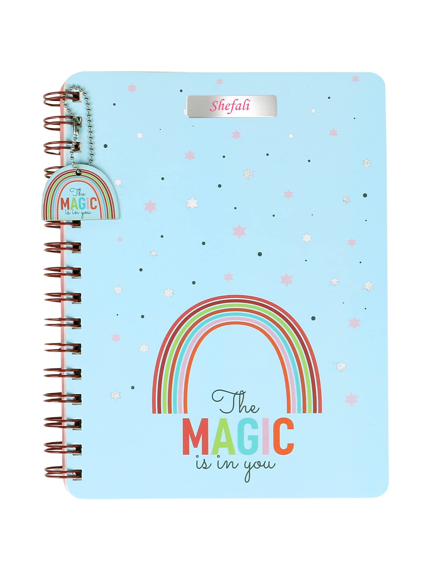 DOODLE Personalized Hard Bound Spiral Notebook Diary with Bookmark Dangler I B5 I 160 Pages I 80 GSM - Magical Rainbow
