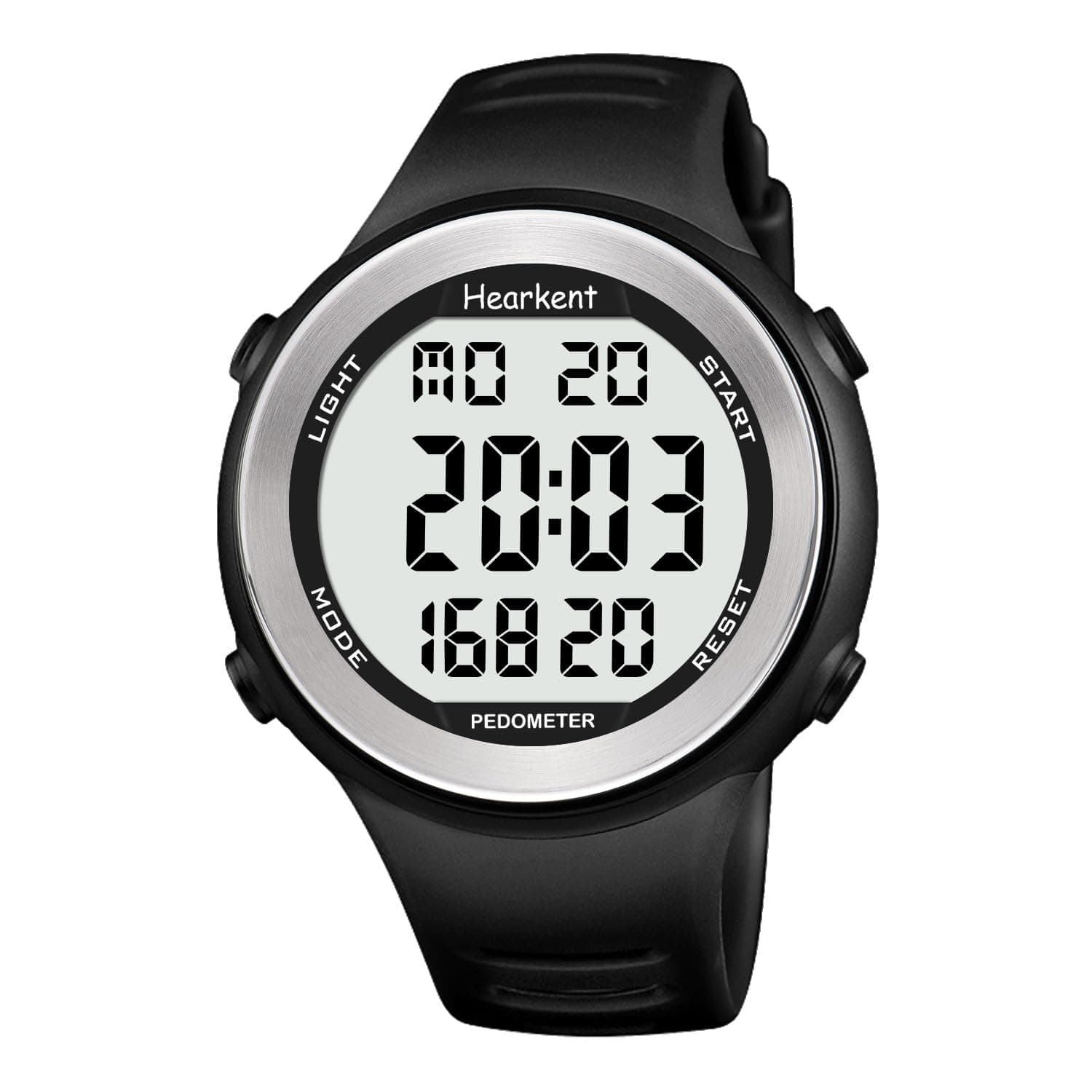 Waterproof Pedometer Watch No APP with Light, Digital Display Step Counter Watch for Calories Seconds Alarm Steps, Fitness Tracker Watch for Men Women
