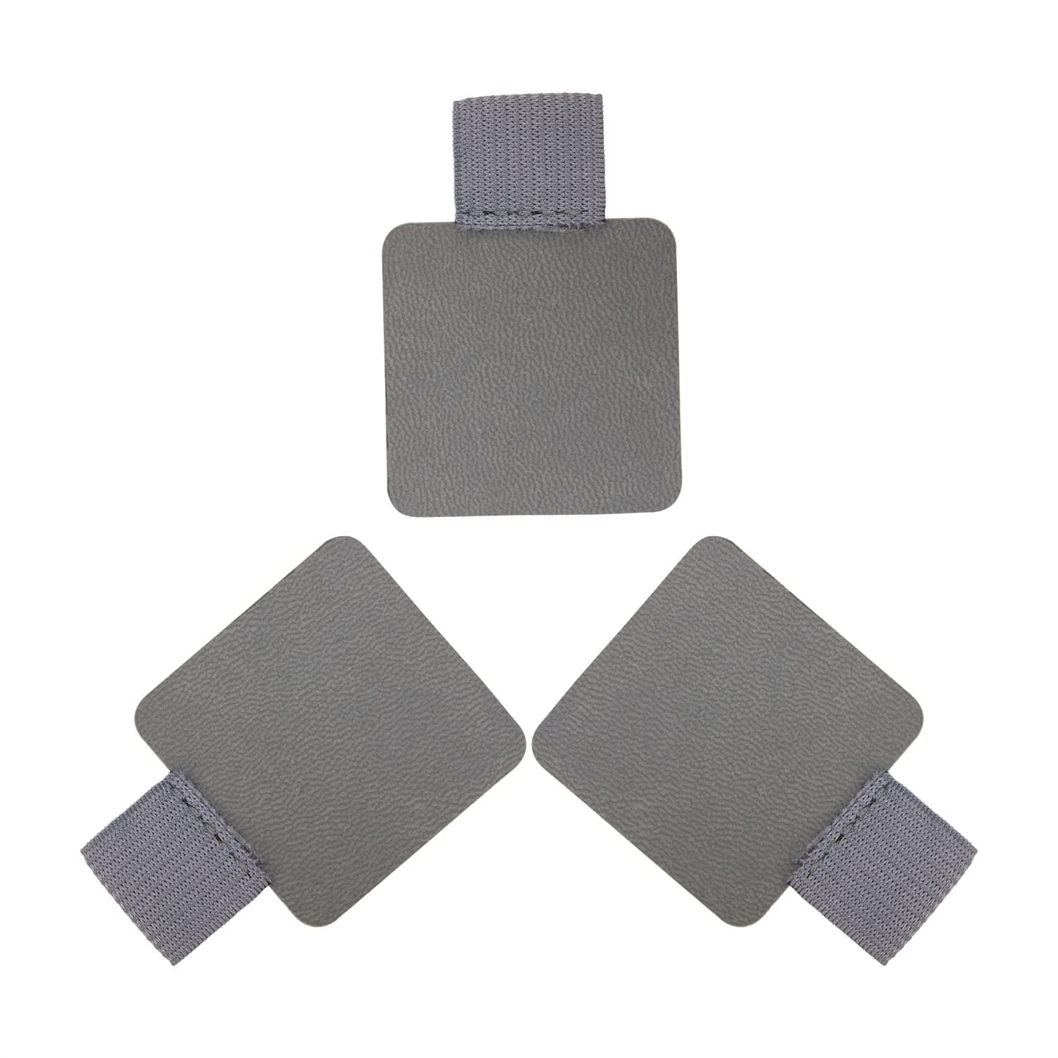 Mini Skater 3 Pcs Self-adhesive Leather Pencil Elastic Loop, Square PU Leather Pen Clip, Pen Holder for Notebooks, Journals, Clipboards, Calendars, Pens Loop Holders Creative Accessories(Grey)