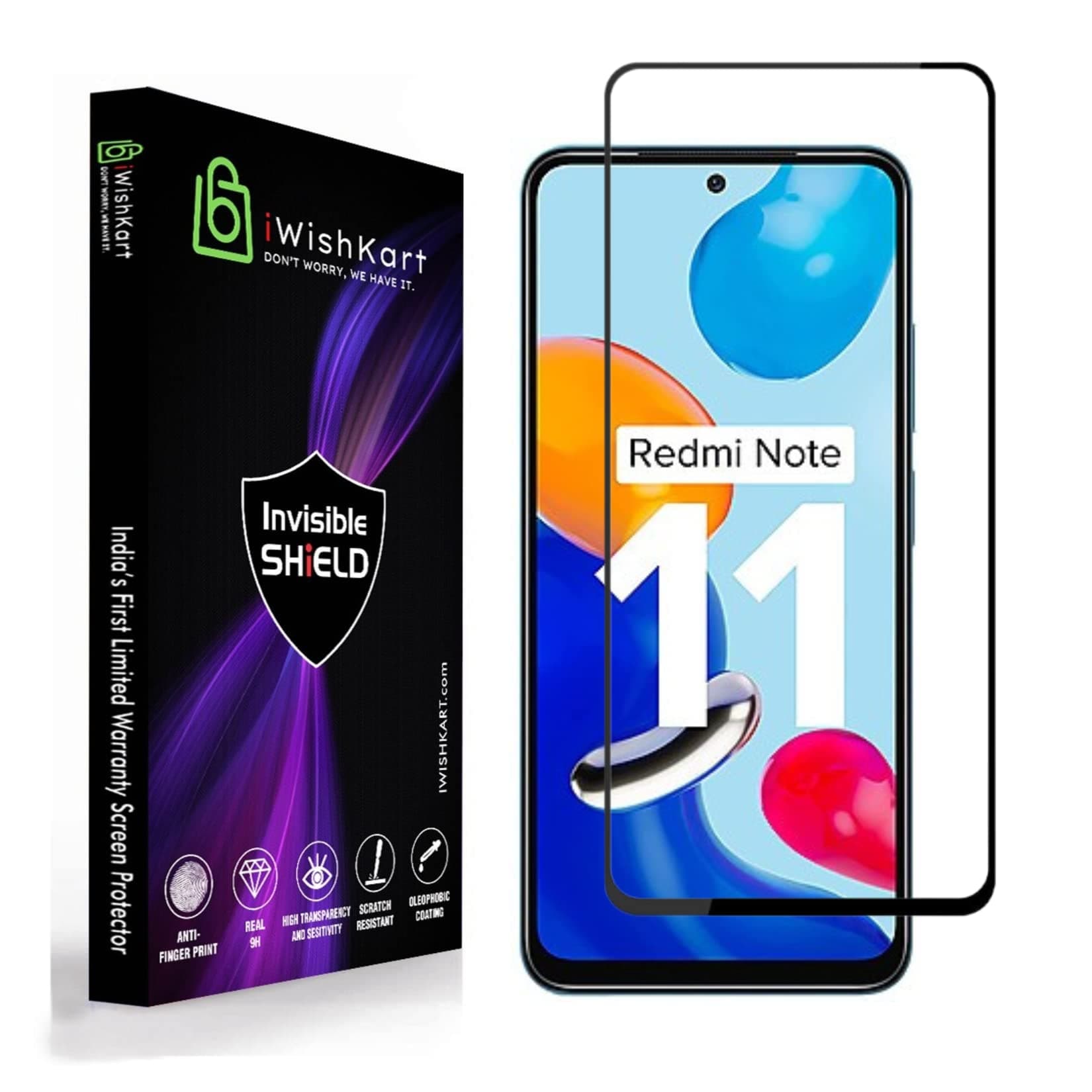 compatible with Xiaomi Redmi Note 11 / Note11 / Note 10 5G / Note 10T 5G / 10 Prime / Note 11 SE / Poco M3 Pro (6.43 In) Tempered Glass [With Warranty] screen protector guard Full Edge to Edge 9H Full Glue FHD with Easy Installation kit - Pack of 1