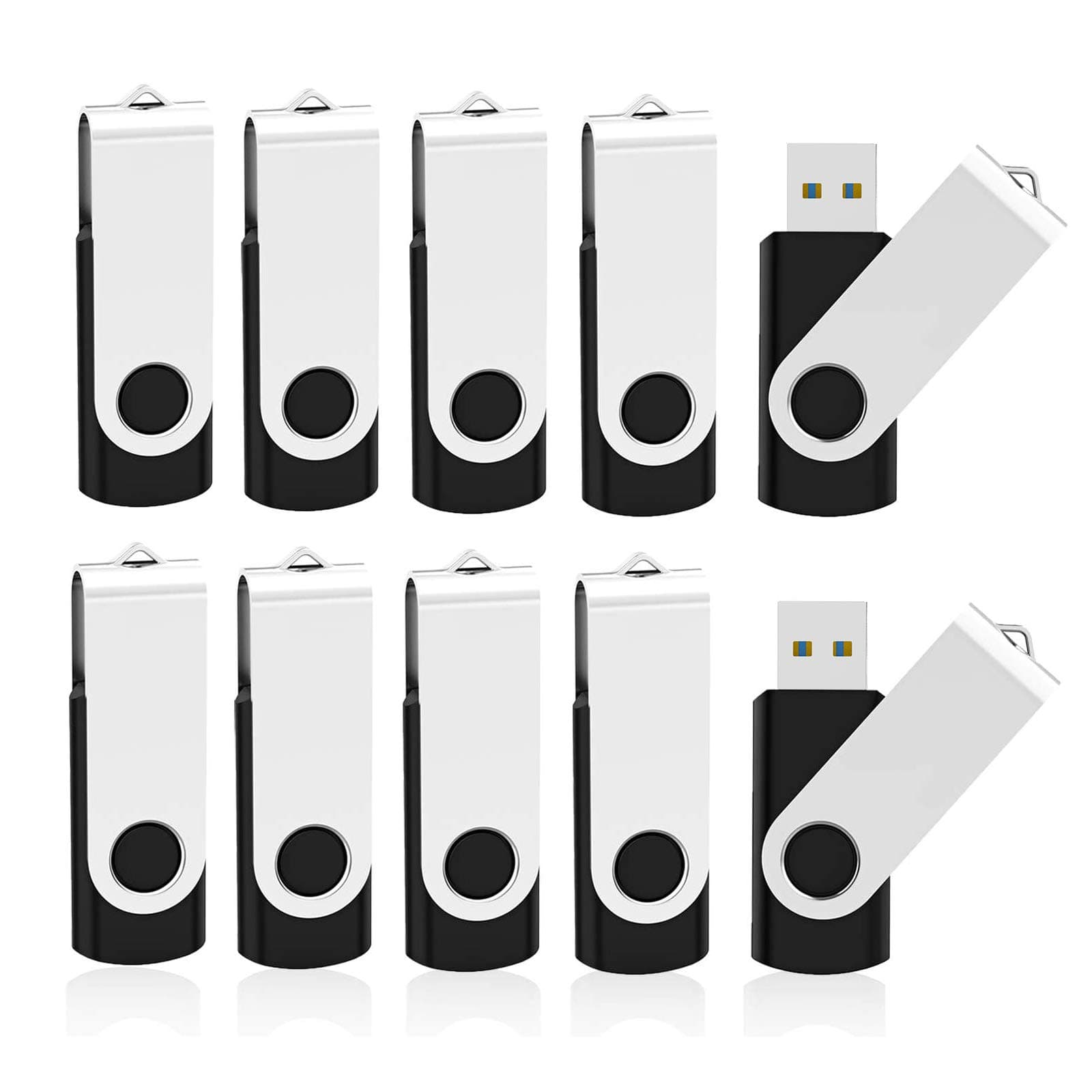 - 10 Pack 32GB Flash Drive USB 3.0 Thumb Drive USB Drives Jump Drives Keychain Memory Stick Black