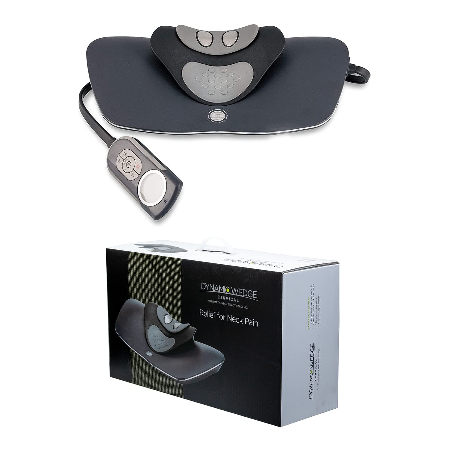Neck Traction with Heat by Dynamic Wedge Cervical - Automatic Device, Multi-Function Programs, Adjustable Temperature - Neck Pain Relief, Stretcher