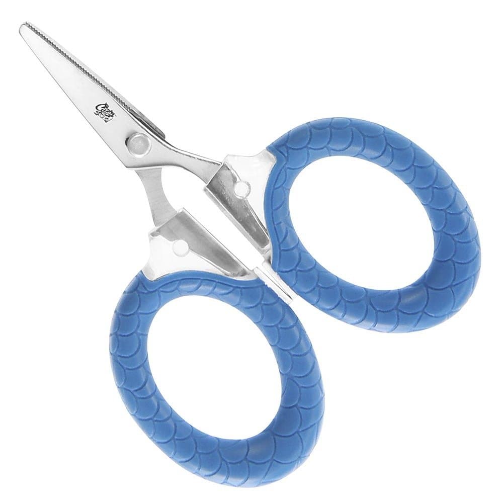 CUDA 3" Micro Scissors Durable Fishing Braid, Mono & Fluorocarbon Cutter for Saltwater & Freshwater with Dual Serrated Blades & Oversized Non-Slip Comfort Bows