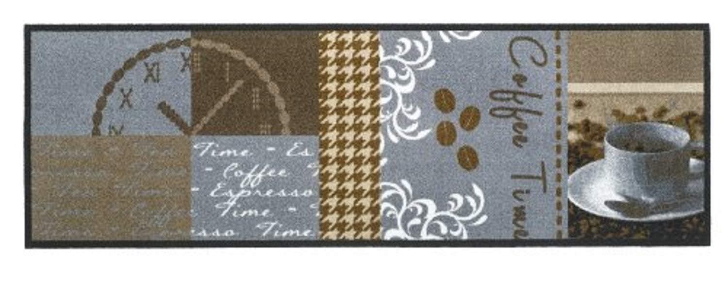 'Home Kitchen/Kitchen Runner, Cook & Wash Kitchen Washable Kitchen Design Brown Runner Coffee Time Cappuccino Coffee Espresso Size Approx. 50 x 150 cm Machine Washable at 30 °C