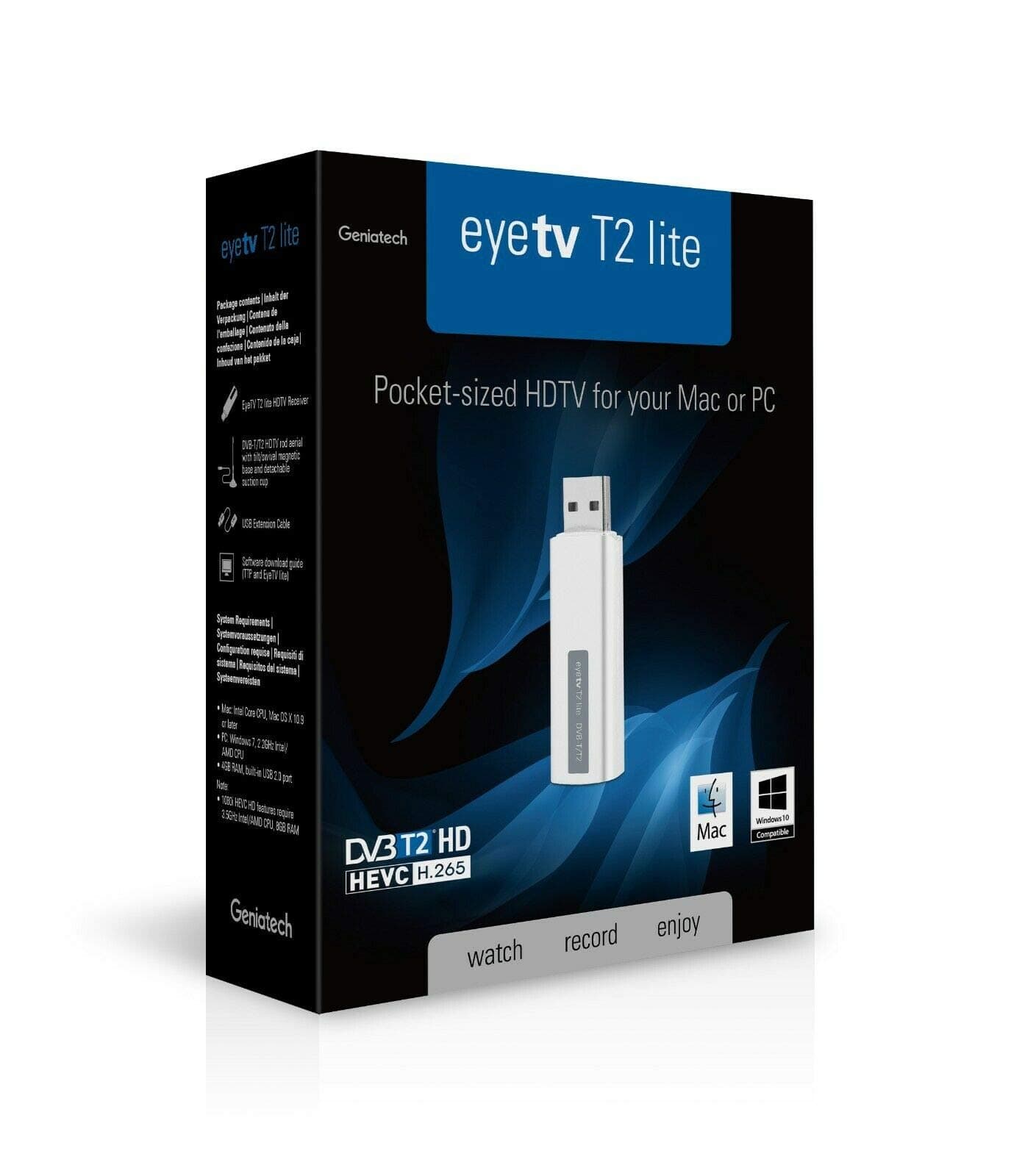 Geniatech EyeTV T2 Lite DTT DVB-T/DVB-T2 TV Tuner Stick for Mac and PC