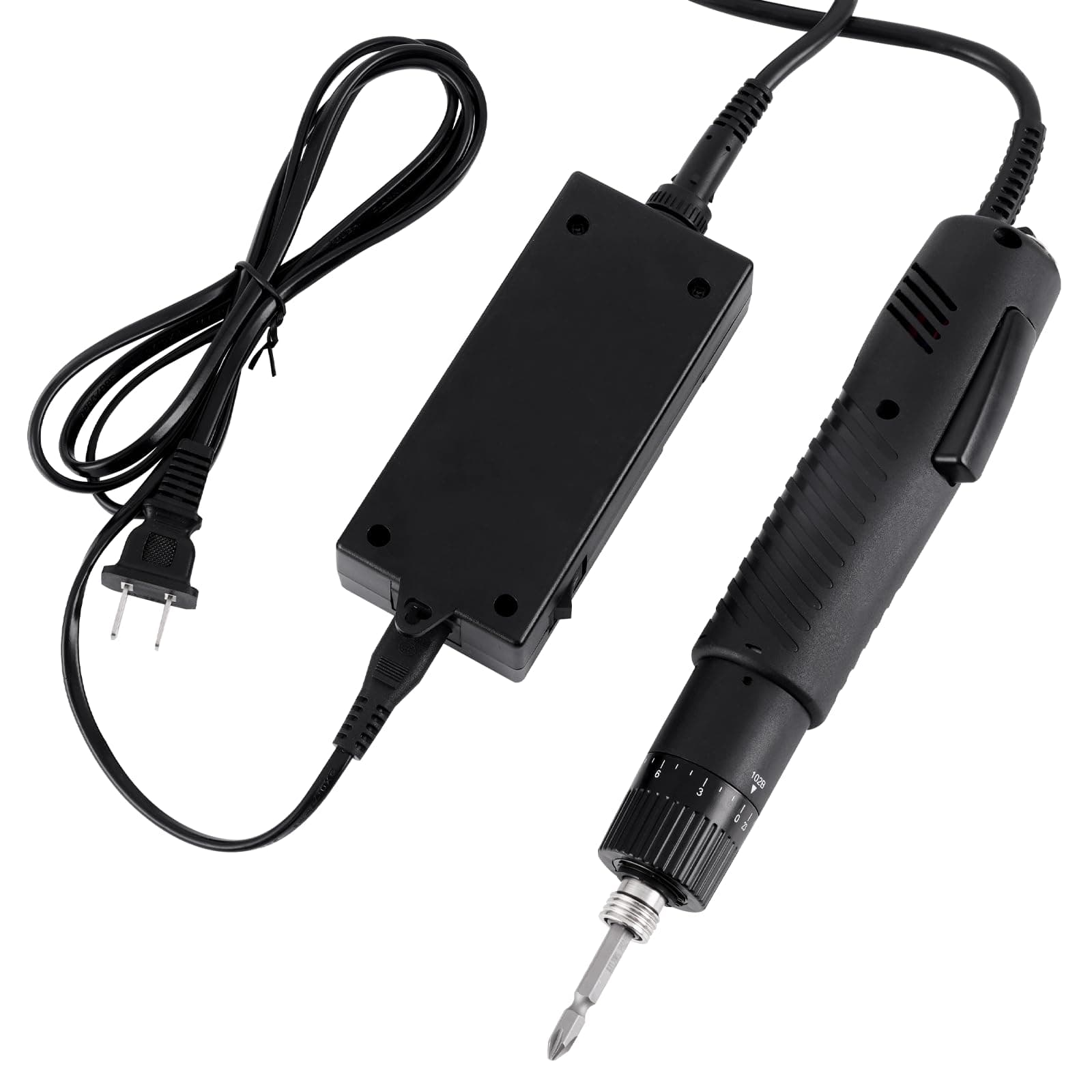 MXBAOHENG Electric Screwdriver Sets Torque Adjustable Drill Tool Applicable Batch Head 6.35mm 110-220V (102)