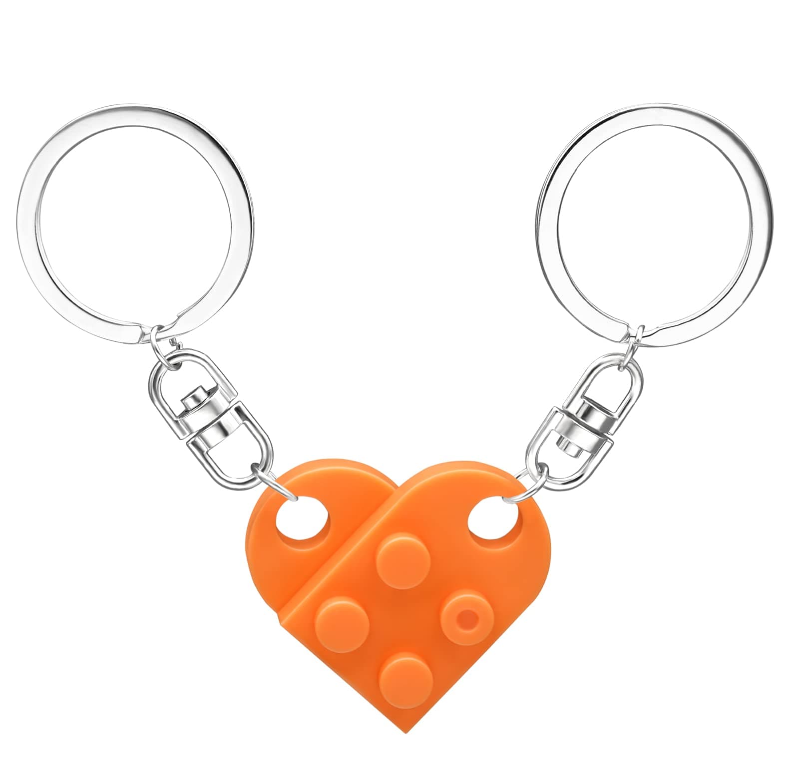 Matching Brick Keychain for Couples, Cute Heart Shape Keychains Set, Sweet Gifts for Girlfriend Boyfriend Friendship