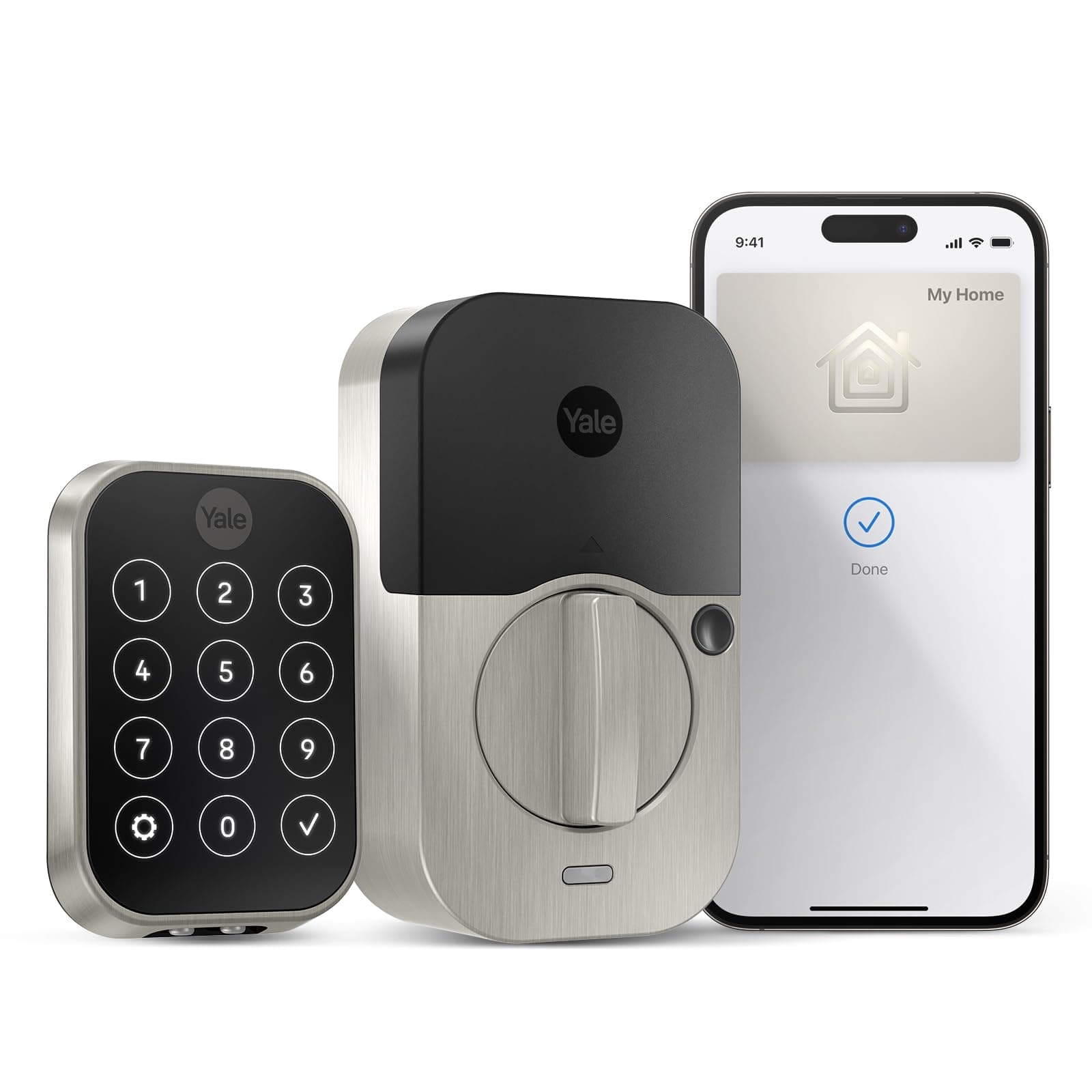 YRD450-N-BLE-619 Assure Lock 2 Plus with Bluetooth Apple Home Keys Smart, Satin Nickel, No Wi-Fi