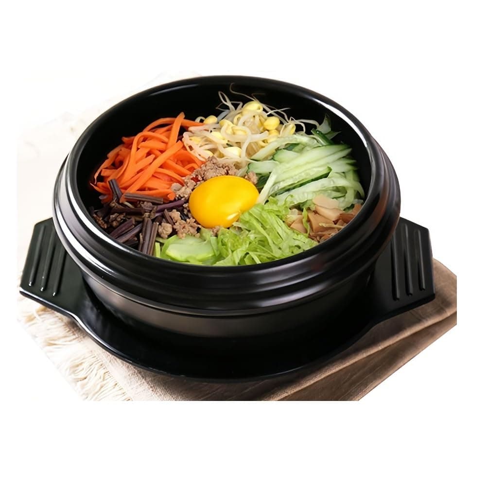Claypot 9 Inch Ceramic Rice Pot with Smooth Glazed Surface Even Heat Distribution Ideal for Korean Bibimbap Cooking and Household Use