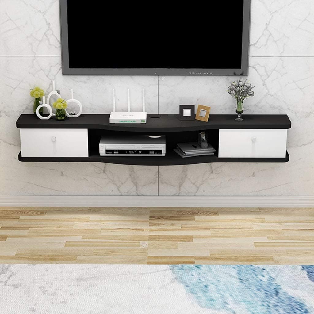 Floating shelf Floating TV Shelf Wall Mounted TV Console Set Top Box Shelf Router Storage Cabinet TV Mounts for Living Room TV Stand Board Rack Media Entertainment Storage Shelf Media Conso