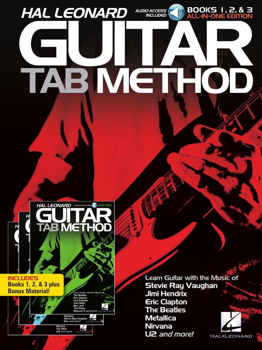 Hal Leonard Guitar Tab Method: Books 1, 2 and 3 All-in-One Edition for Beginners and Intermediate Players | Guitar Lesson Songbook with Tabs, Chords, and Online Audio for Learning and Practice