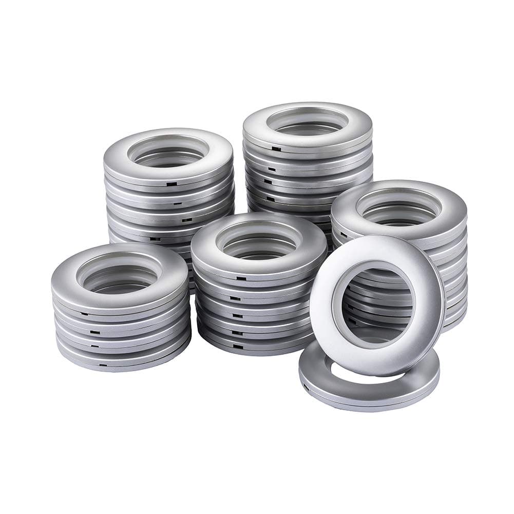 32 Pack Curtain Grommets,DeSS Inner Diameter 1-9/16"(40mm) Curtain Eyelet Rings Nanoscale Low Noise Roman Ring (Matt Silver)