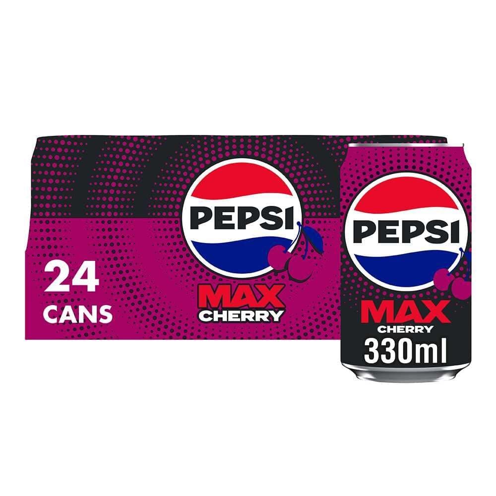 Pepsi Max Cherry No Sugar Cola Cans 24 x 330ml