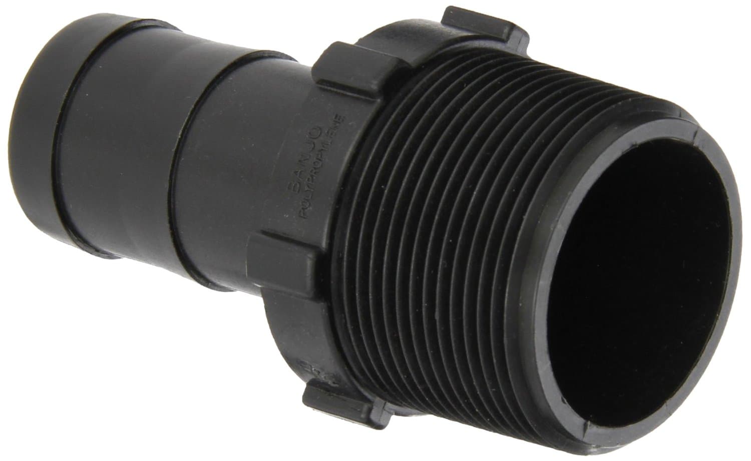 HB150-100 Polypropylene Hose Fitting, Adapter, 1-1/2" NPT Male x 1" Barbed