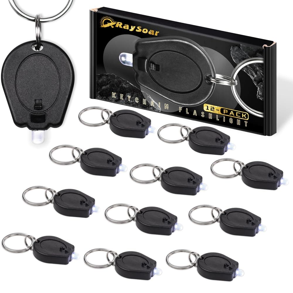 12 Pack Ultra Bright Mini LED Keychain Flashlight, Small Key Ring Flashlight, Portable LED Keychain Light