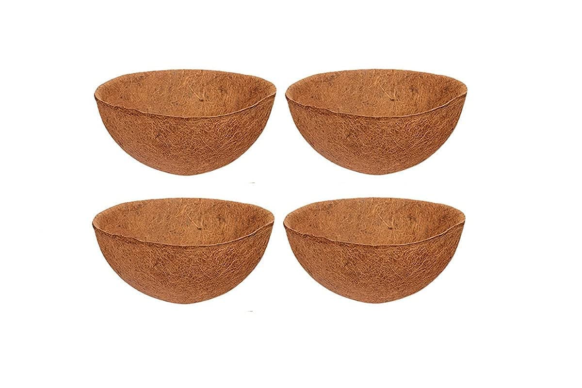 10 inch Coco Liner for planters, 4PCS Round Replacement Plant Basket Liners Coco Fiber Liner for Hanging Basket for Indoor Usage (10 inch Round)