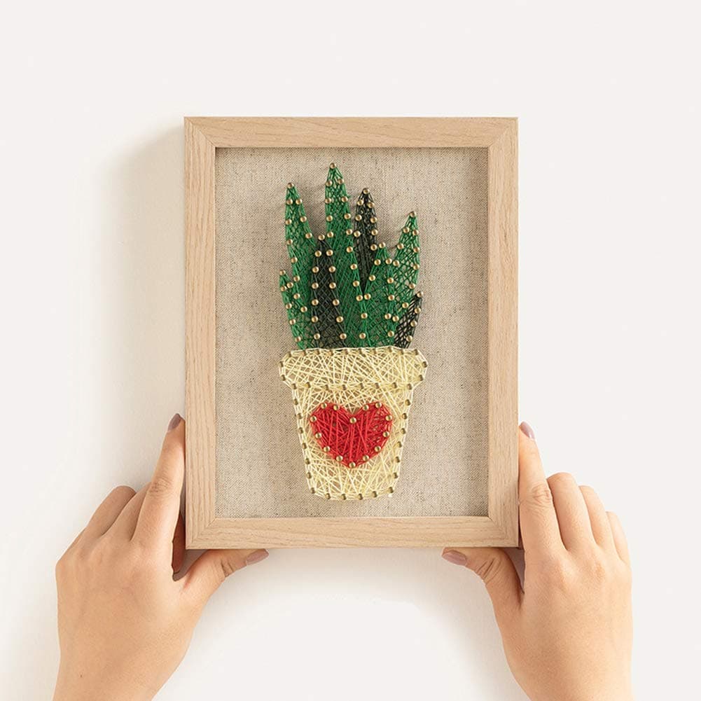 RM Studio DIY String Art Kit with All Necessary Accessories and Frame for Kids Students, Adult Crafts Kit, Home Wall Decorations Unique Gift (Aloe)