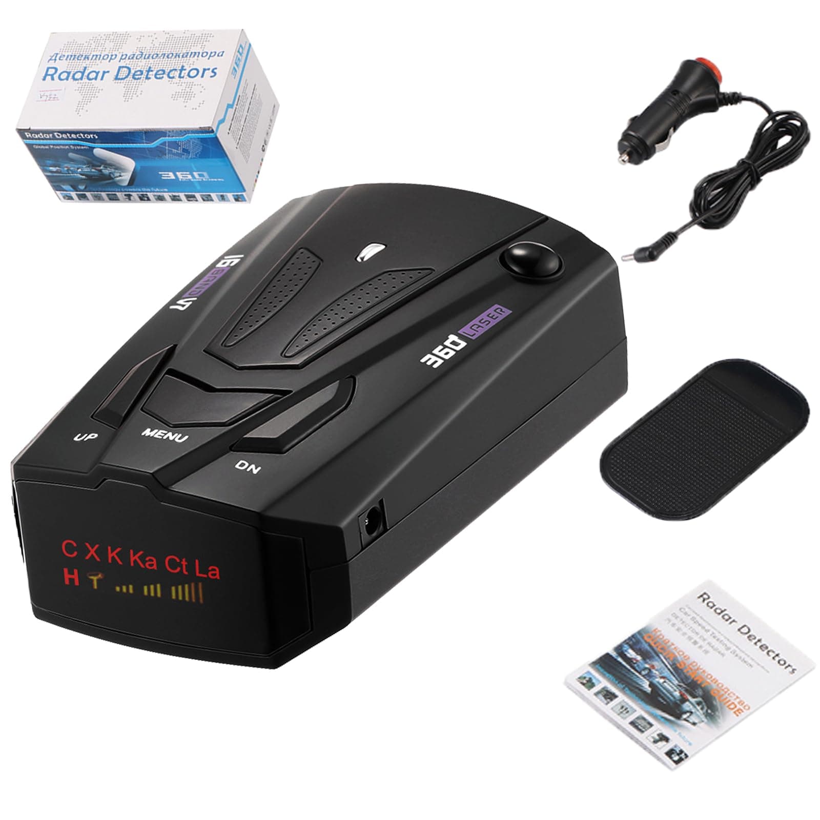 Mcflash Speed Camera Detector, Mcflash Radar Detector Car, Dc 12v Long Range Radar Detector with 360 Degree Protection, Car Speed Camera Detector with Voice Alerts Speed Camera Alerts (Black)