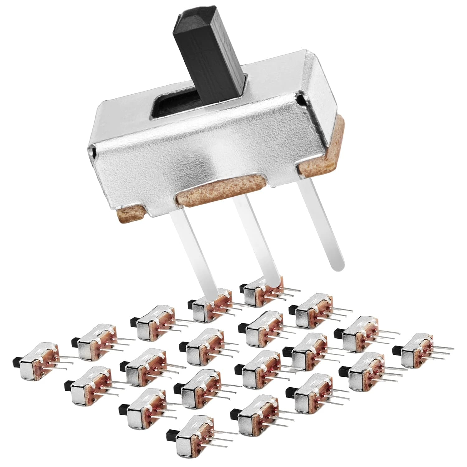 Chanzon SPDT Mini Micro Slide Switch 1p2t 2 Position 20pcs 3mm Toggle Vertical Slide Switch Panel Mount Small High Knob Vertical For PCB Arduino Breadboard Dip Miniature SlideSwitch