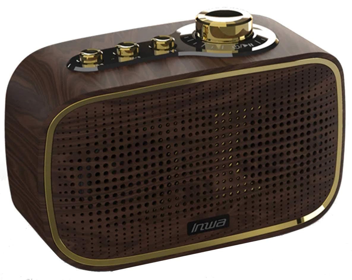 Wireless Bluetooth Speaker portable Retro Surround Sound System Support AUX,Wooden Enclosure Speakers for Home Decoration