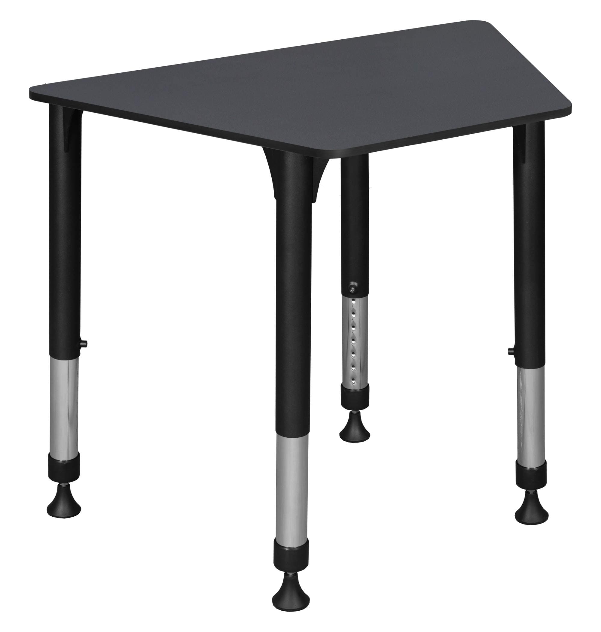Regency Height Adjustable Trapezoid School Student Desk, 36"x23", Grey