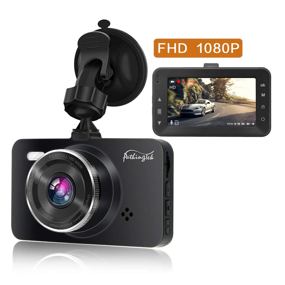 Dash Cam 1080P Full HD Car Camera 3" IPS Screen 170°Wide Angle, WDR, G-Sensor, Loop Recording Motion Detection (New Version)