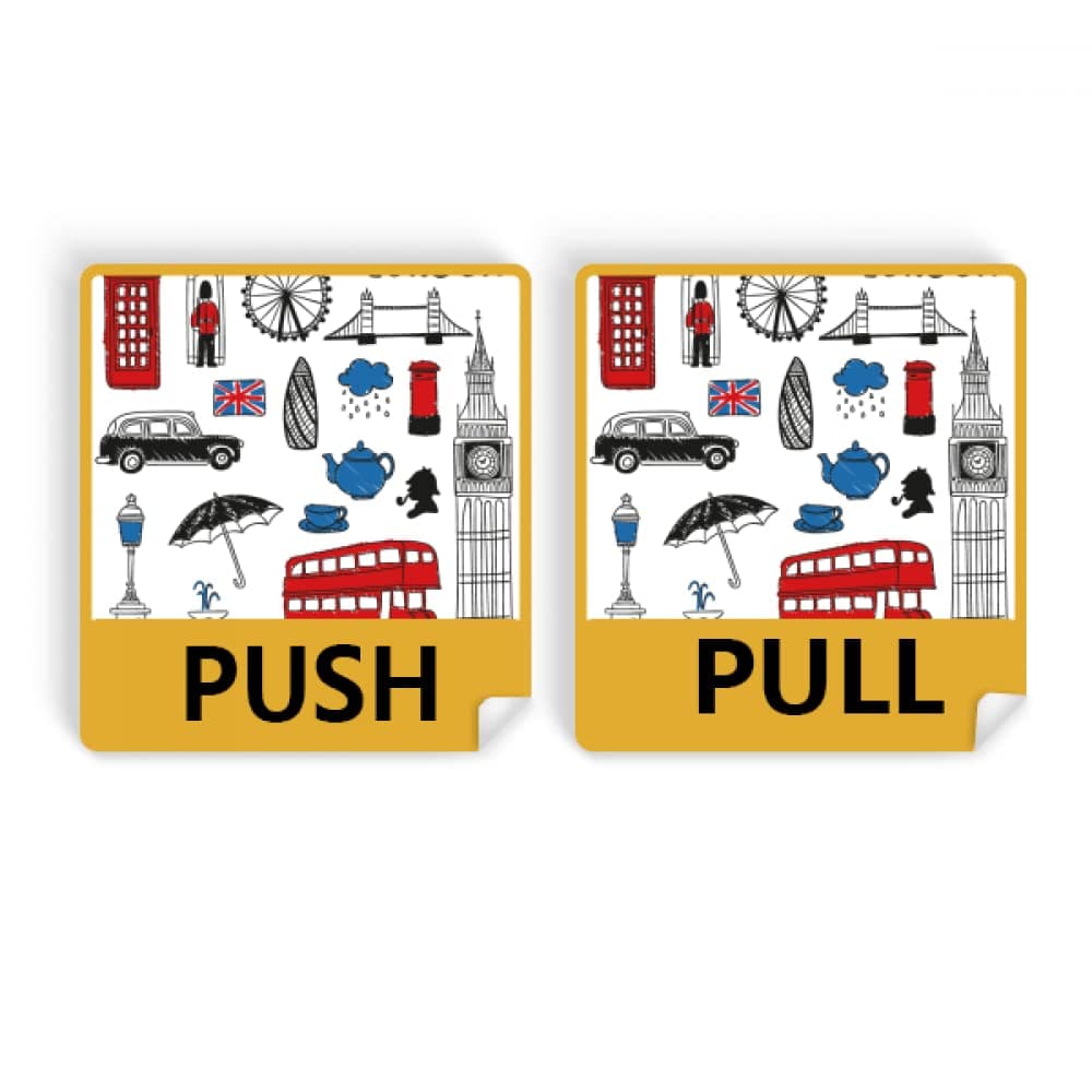 no/no London Big Ben Booth Rain Mailbox Push Pull Door Sign Vinyl Stickers Shop