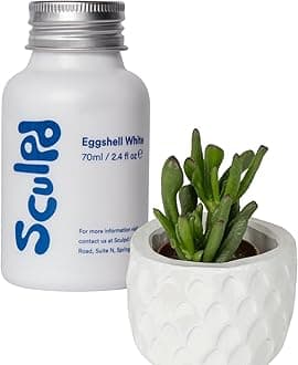 Sculpd Eggshell White Thick Acrylic Paint White Base Coat - Non Toxic Paint for Wood, Air Dry Clay, Pottery, Canvas, Hobby, Craft, Fabric, Rocks - Waterproof Professional Grade Acrylic, 70ml