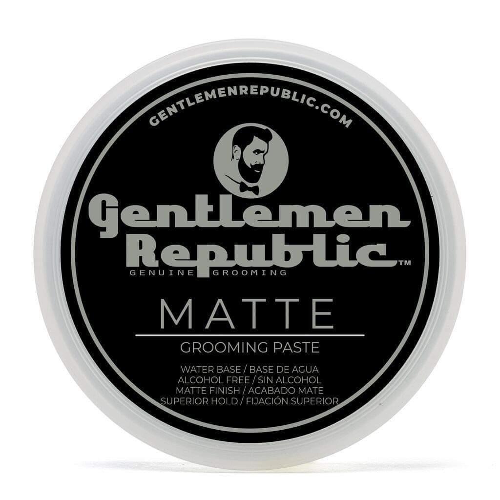 Gentlemen Republic 4oz Matte Paste for Men - Water-Based Men's Hair Paste with Strong Hold & Matte Finish - Alcohol-Free Hair Styling for Natural Texture – Made in the USA
