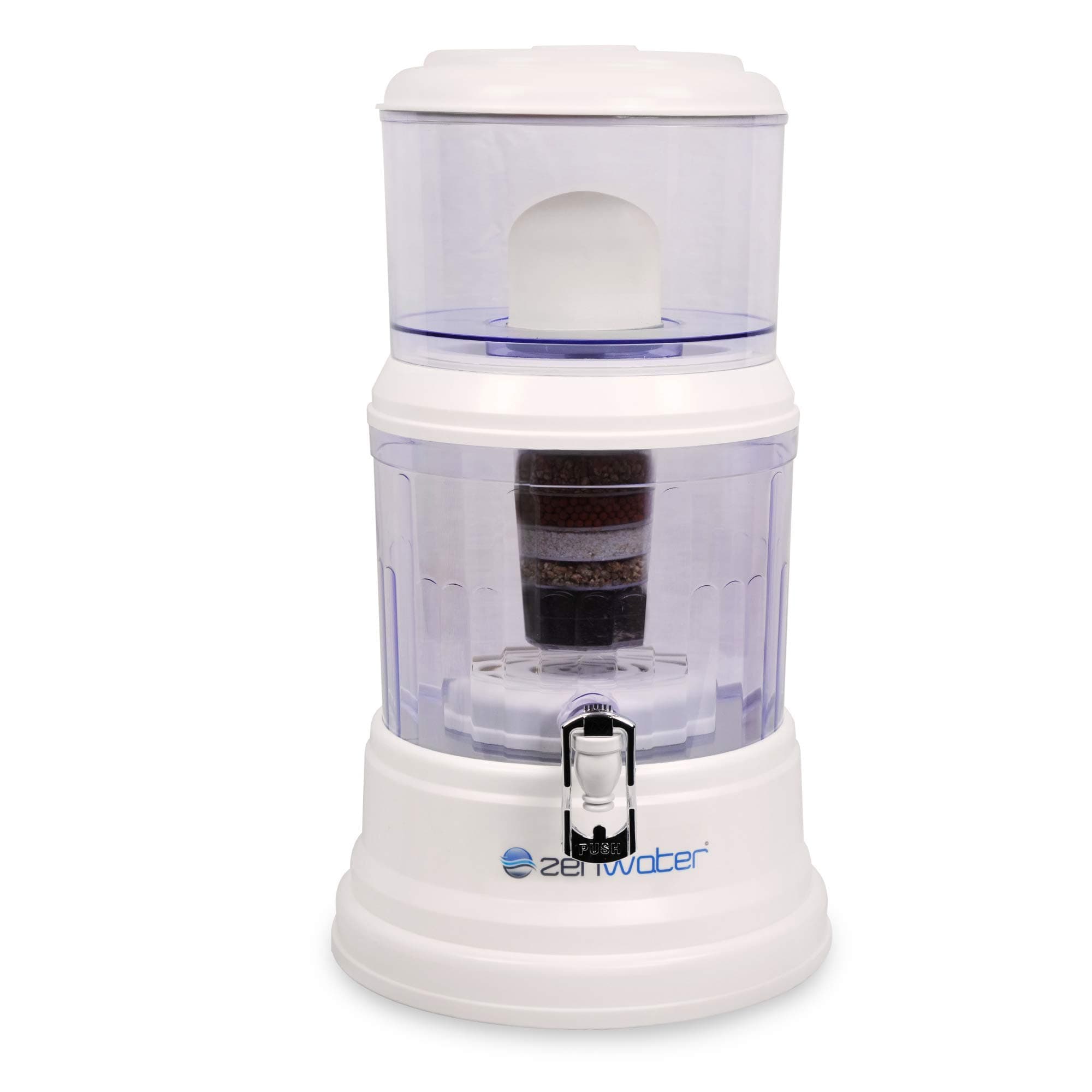 ZENWATER Gravity Water Filter System - Portable Countertop Water Filter System - Alkaline Water Filter System - 4 Gallon