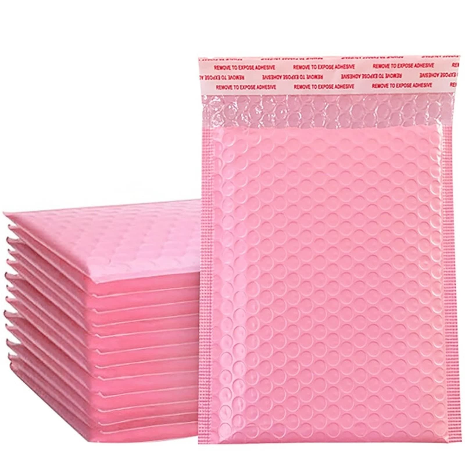 SYOSI 50Pcs Bubble Envelope Mailing Bags Padded Envelopes Self Seal Bubble Pouch Bag For Book Magazine Lined Mailing Bag(Pink, 20x15cm)